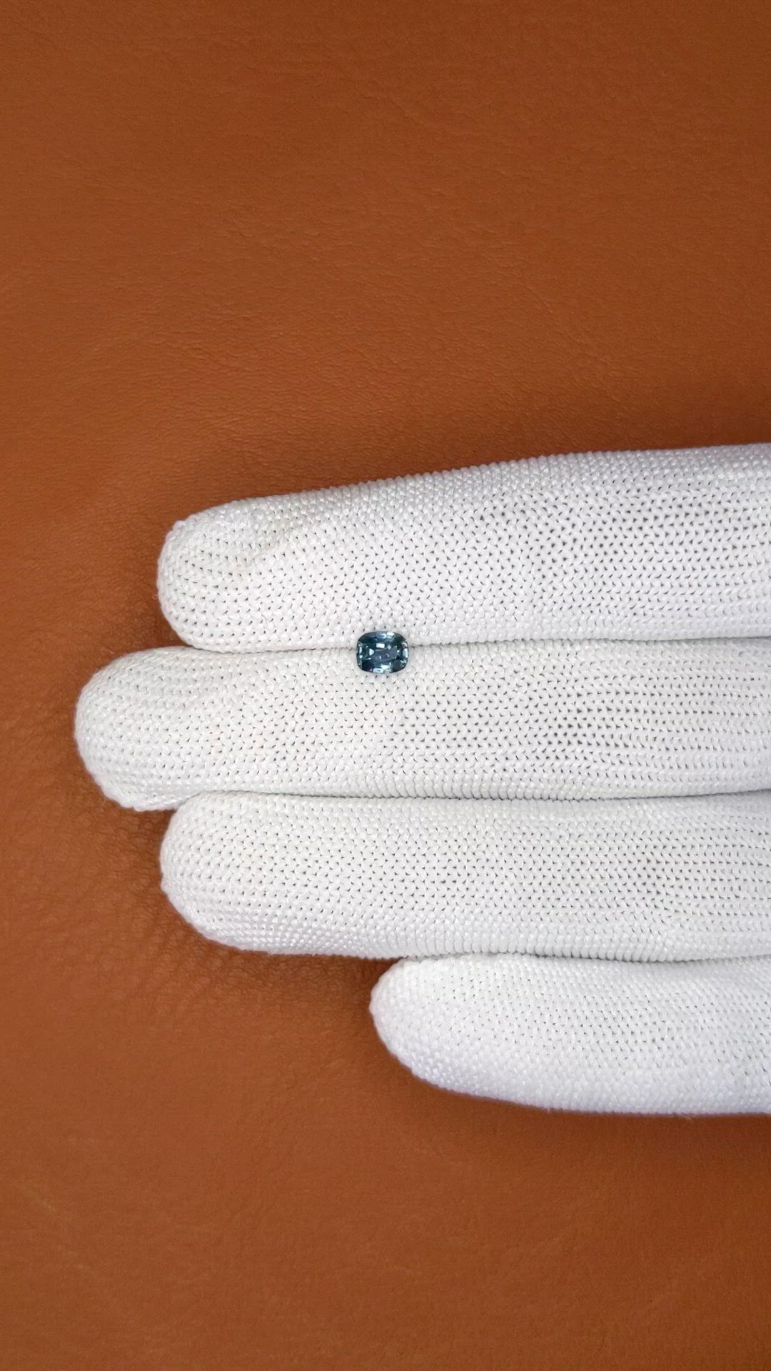 0.57 Ct. Greenish Blue Sapphire from Ceylon (Sri Lanka) Size Video