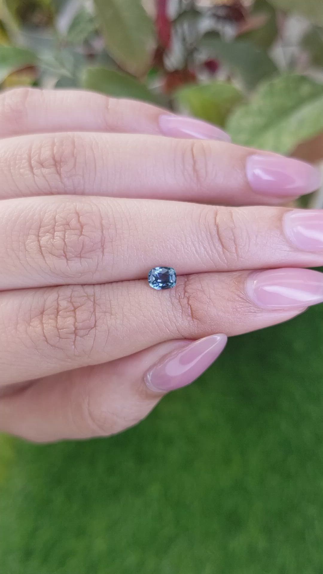 0.57 Ct. Greenish Blue Sapphire from Ceylon (Sri Lanka) Size Video