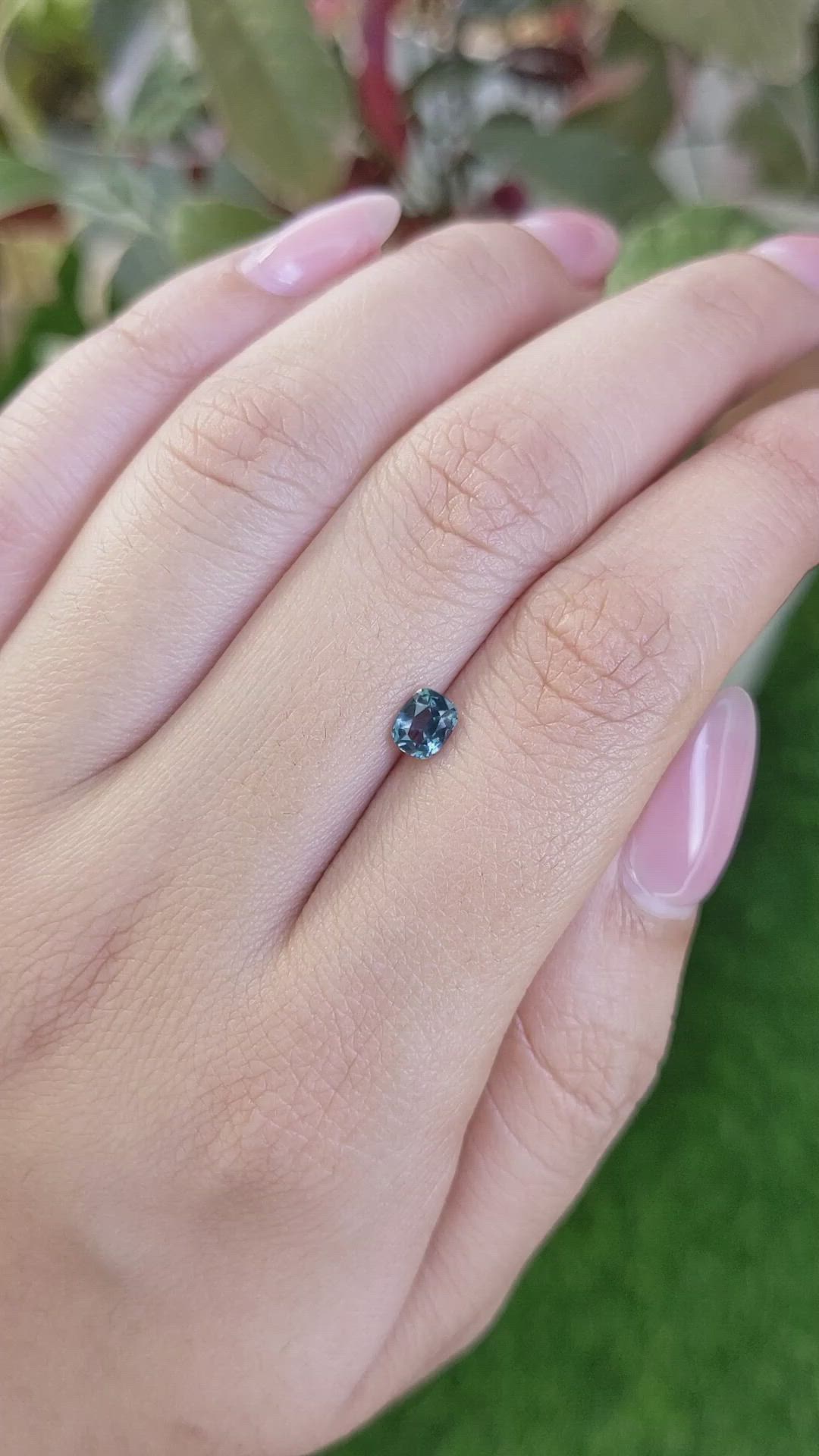 0.57 Ct. Greenish Blue Sapphire from Ceylon (Sri Lanka) Size Video