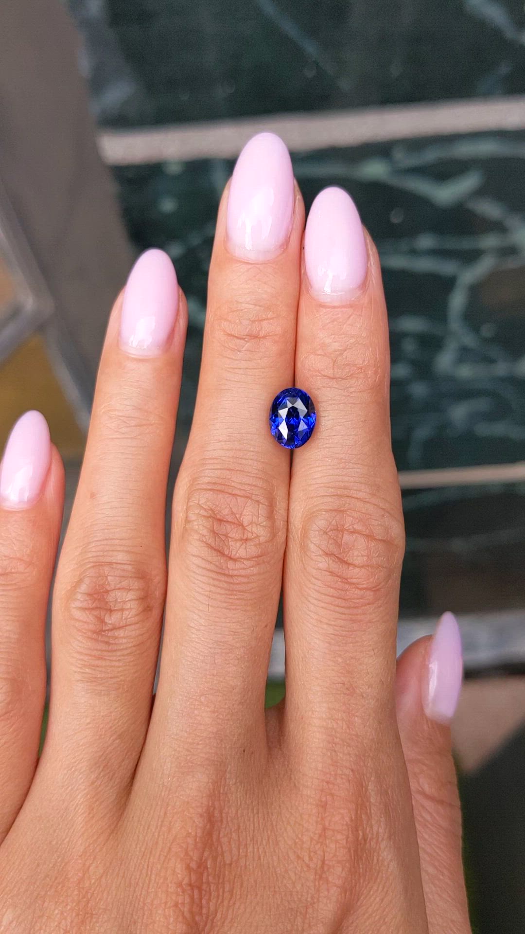 3.04 Ct. Blue Sapphire from Ceylon (Sri Lanka) Size Video