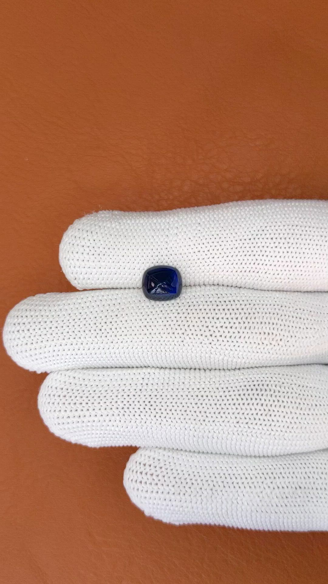 2.39 Ct. Blue Cabochon Sapphire from Ceylon (Sri Lanka) Size Video