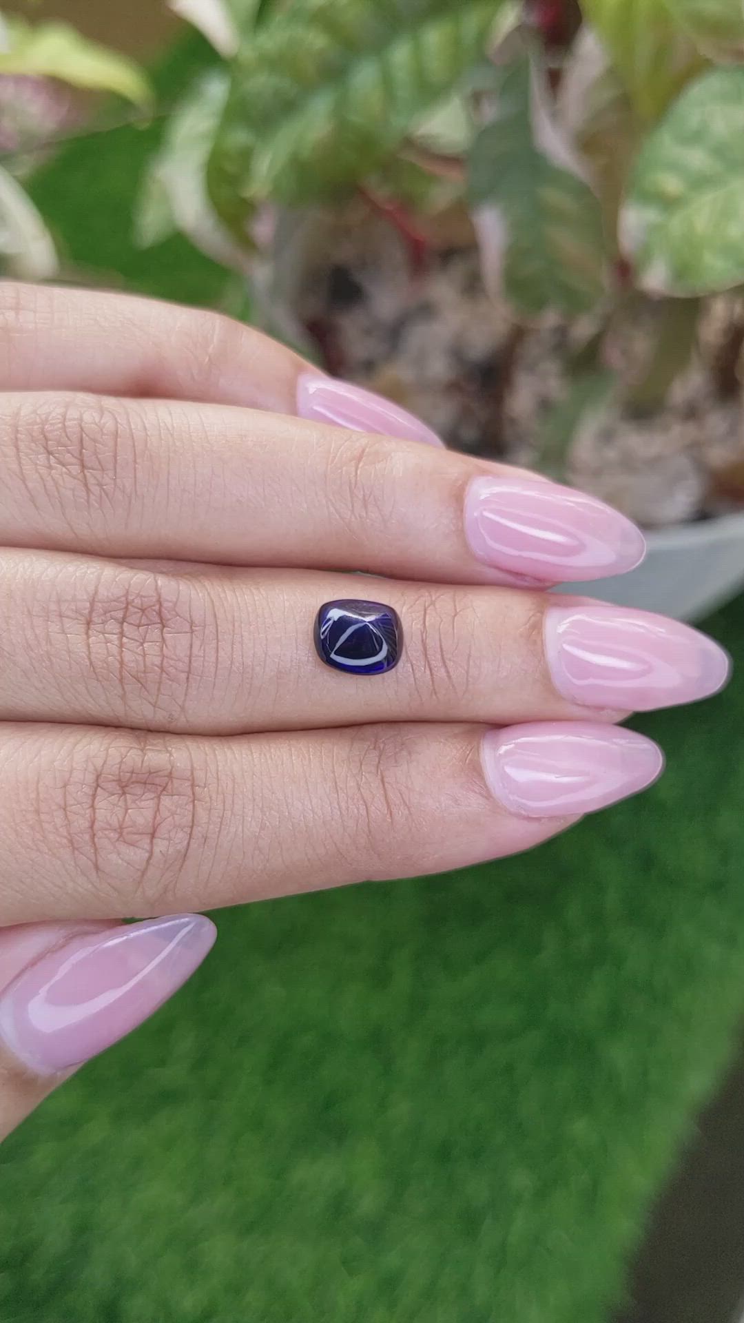 2.39 Ct. Blue Cabochon Sapphire from Ceylon (Sri Lanka) Size Video