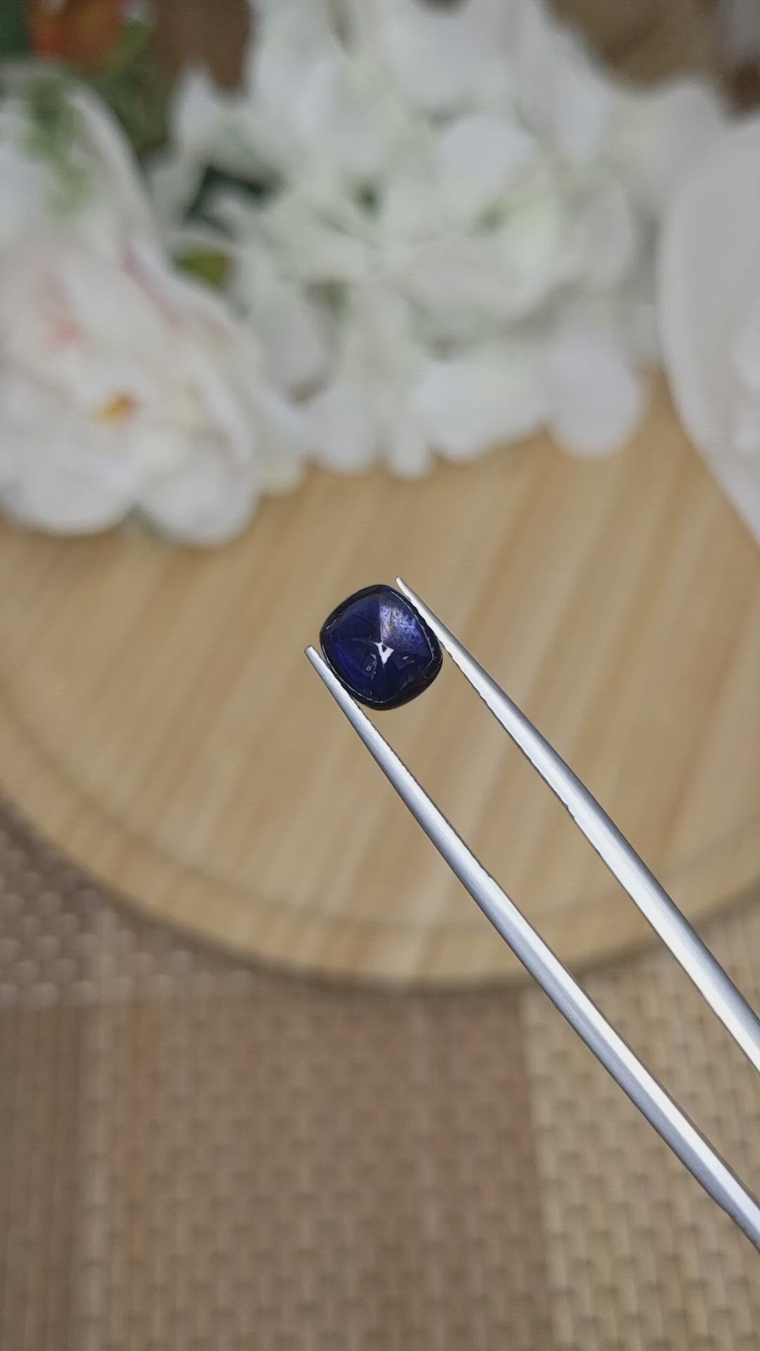 2.39 Ct. Blue Cabochon Sapphire from Ceylon (Sri Lanka) Size Video
