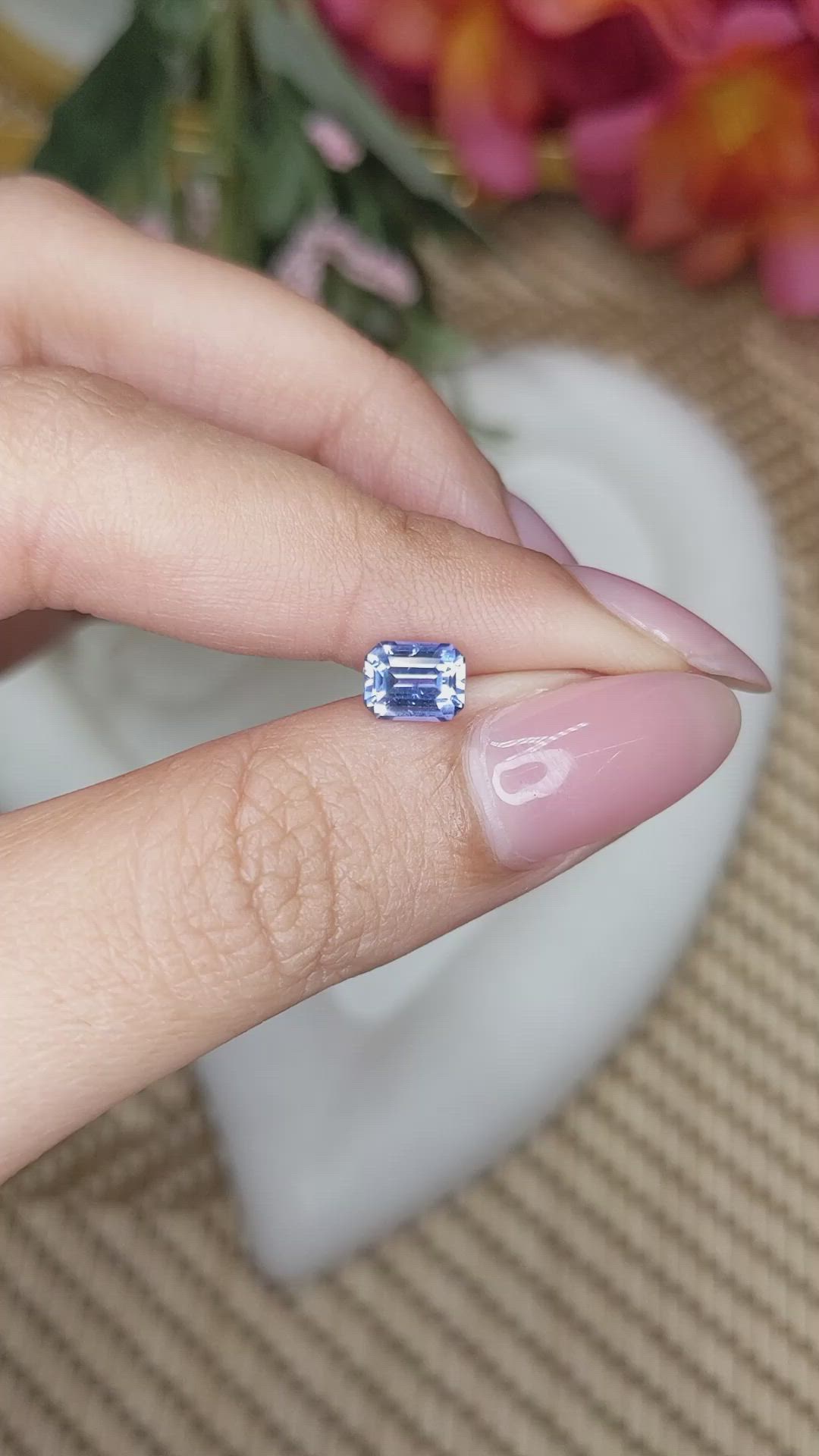 1.22 Ct. Violet Sapphire from Ceylon (Sri Lanka) Size Video
