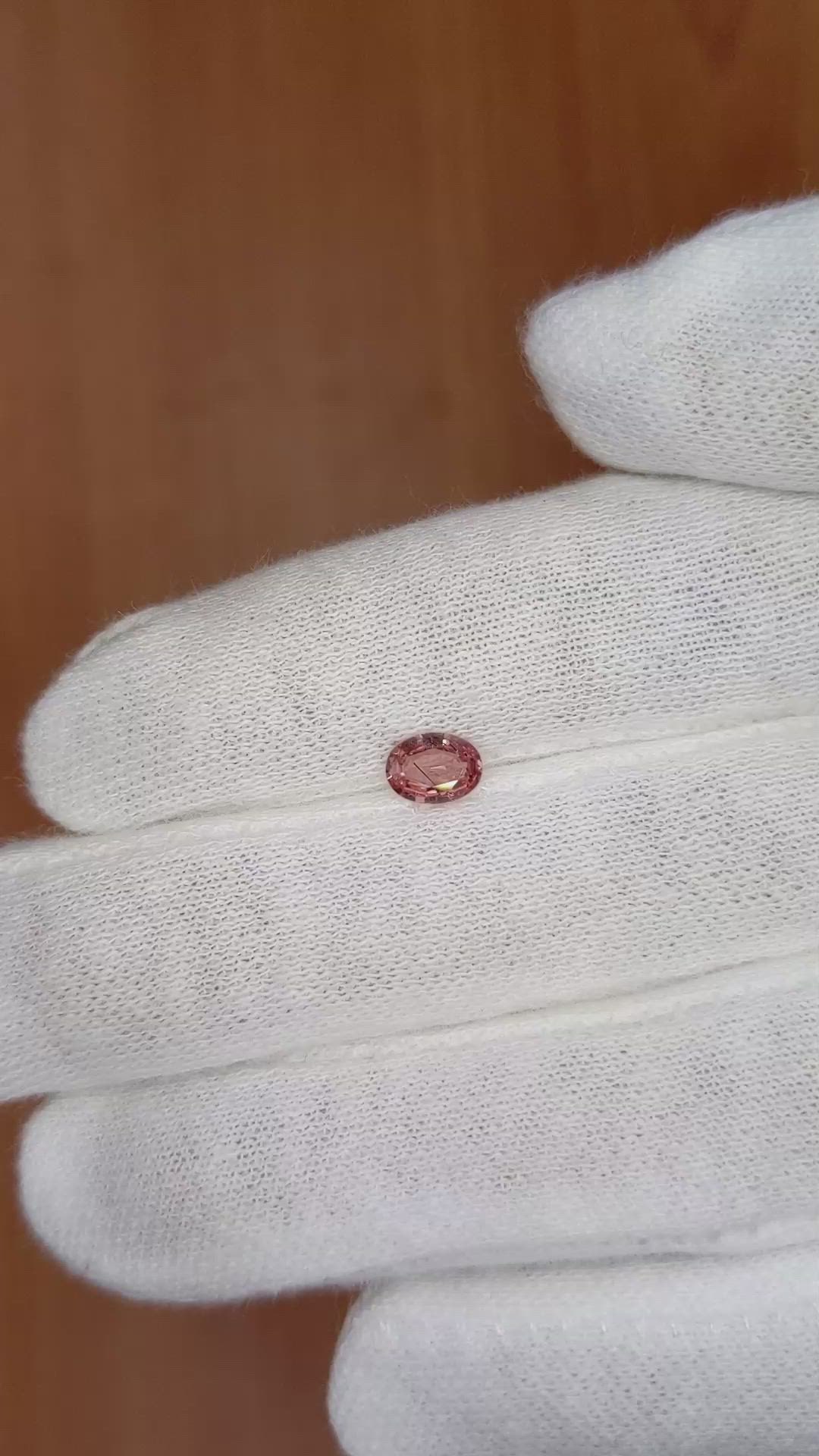 0.51 Ct. Padparadscha Sapphire from Ceylon (Sri Lanka) Size Video