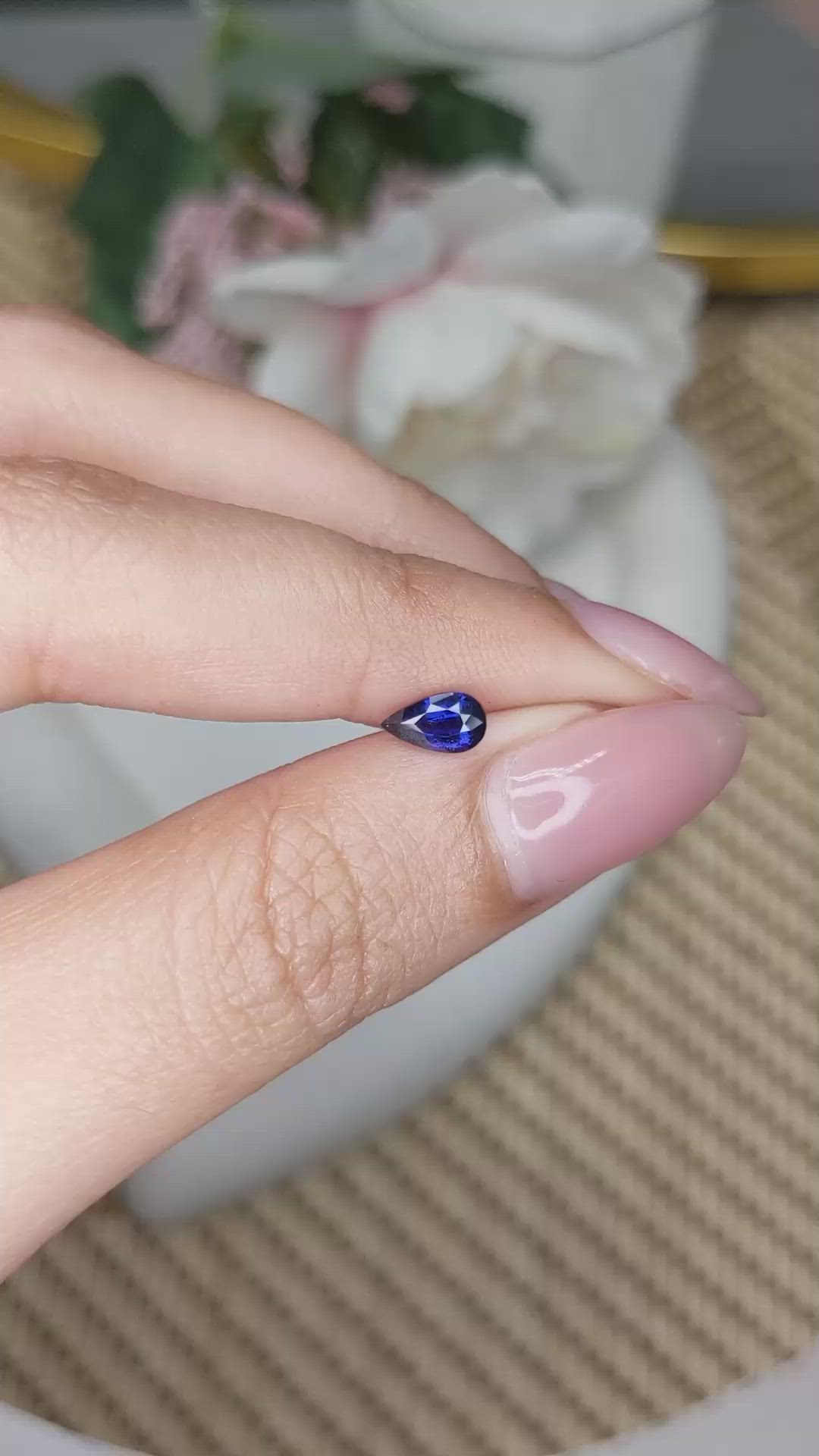 0.54 Ct. Purplish Blue Sapphire from Ceylon (Sri Lanka) Size Video