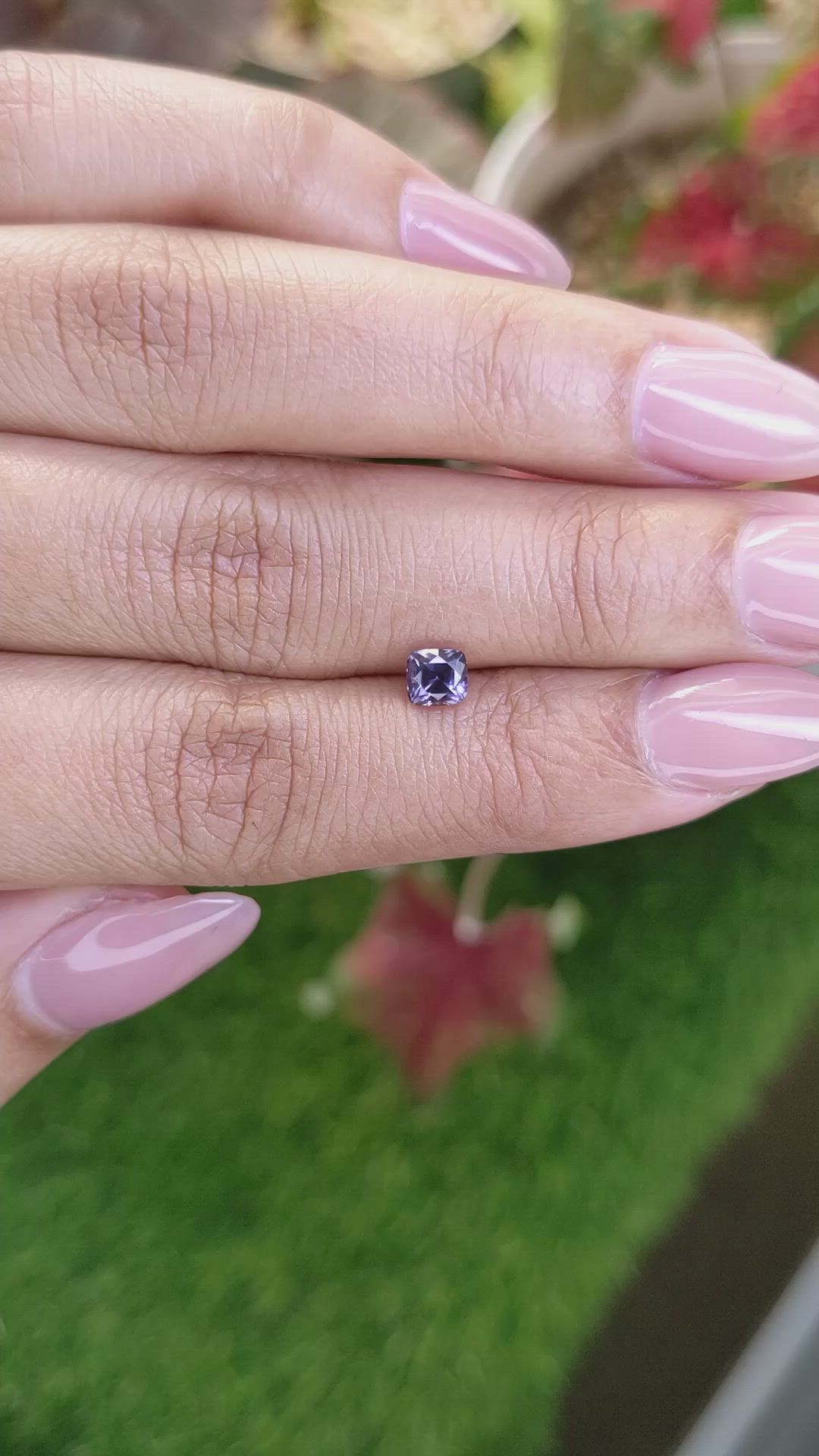 0.63 Ct. Purplish Blue Sapphire from Ceylon (Sri Lanka) Size Video