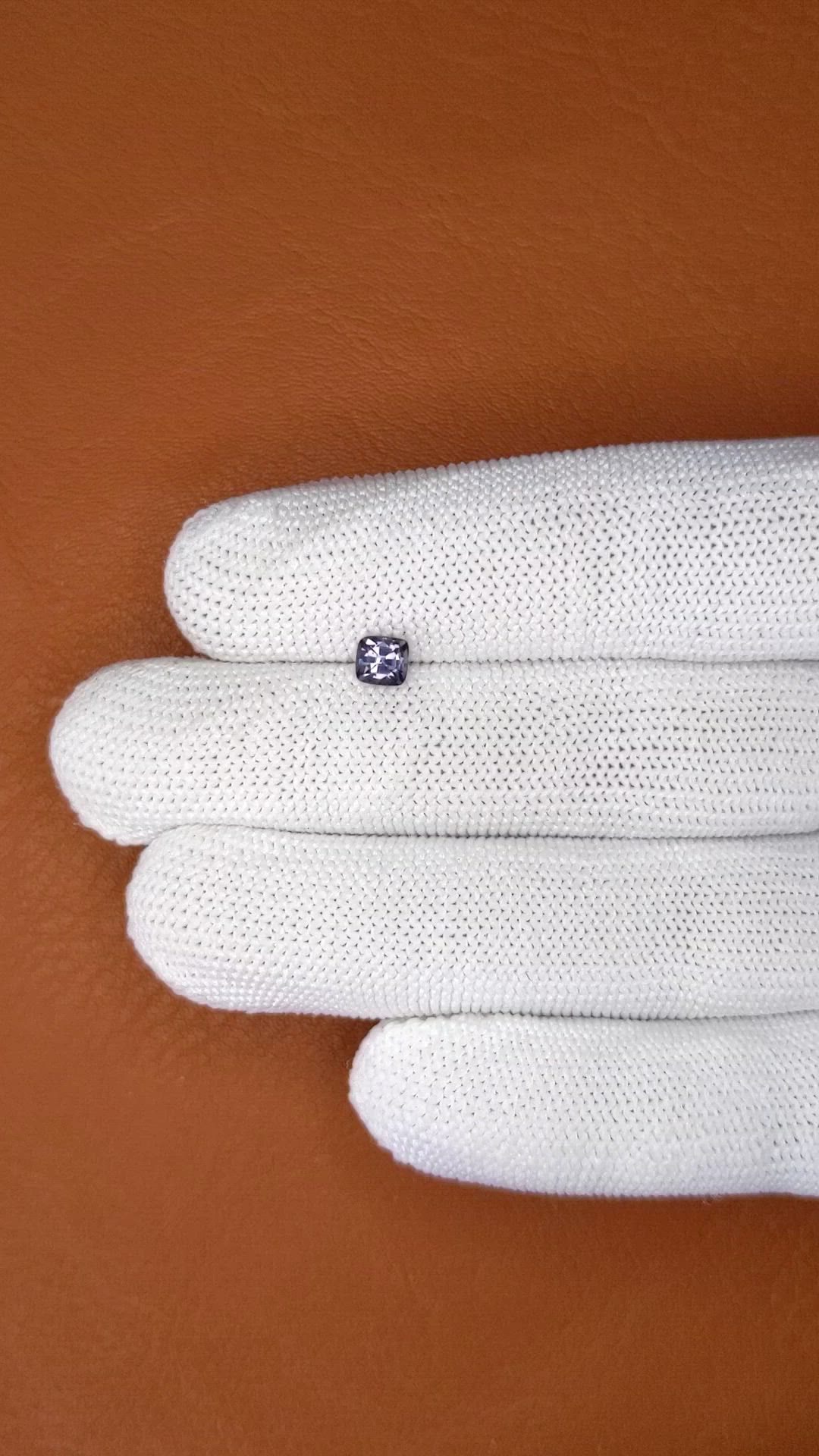 0.63 Ct. Purplish Blue Sapphire from Ceylon (Sri Lanka) Size Video