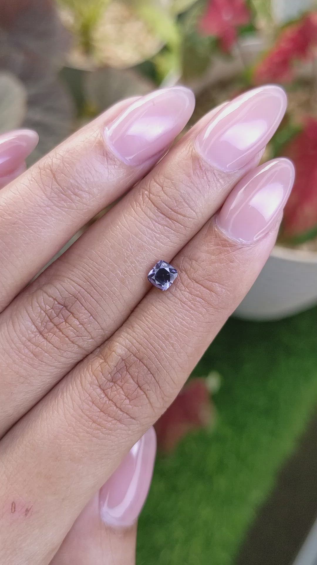 0.63 Ct. Purplish Blue Sapphire from Ceylon (Sri Lanka) Size Video