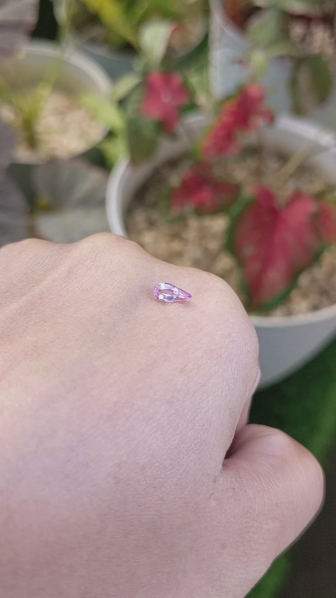 0.52 Ct. Purplish Pink Sapphire from Ceylon (Sri Lanka) Size Video
