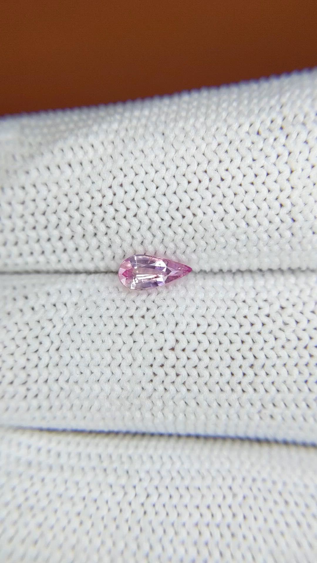 0.52 Ct. Purplish Pink Sapphire from Ceylon (Sri Lanka) Size Video