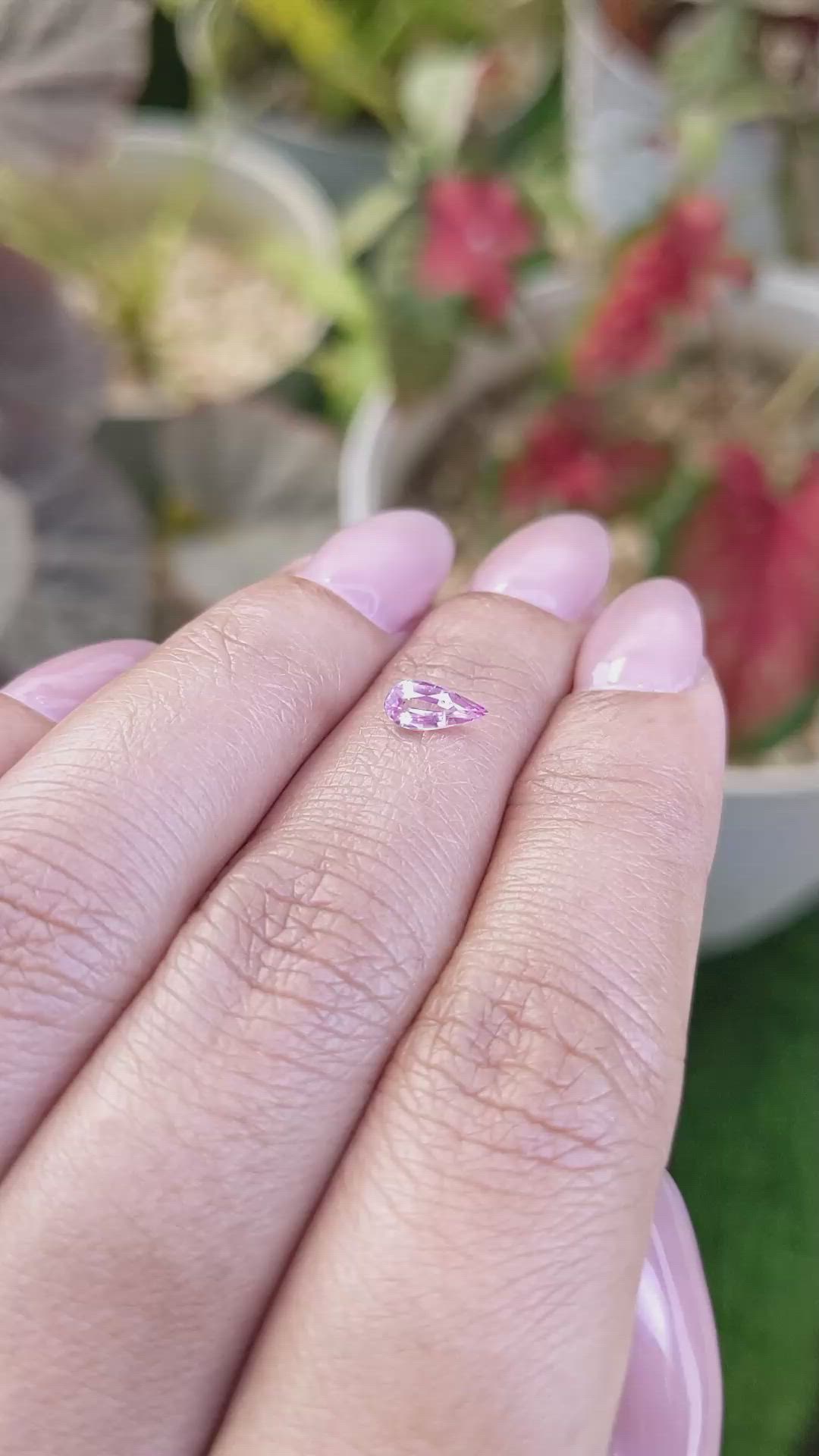 0.52 Ct. Purplish Pink Sapphire from Ceylon (Sri Lanka) Size Video