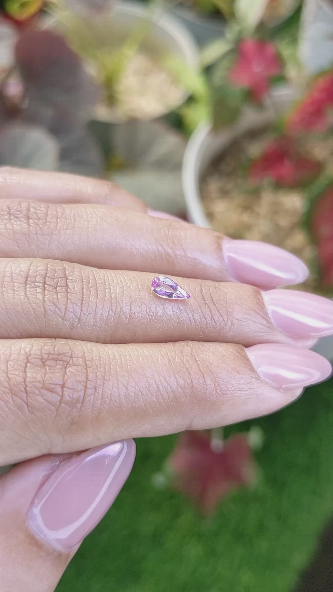 0.52 Ct. Purplish Pink Sapphire from Ceylon (Sri Lanka) Size Video
