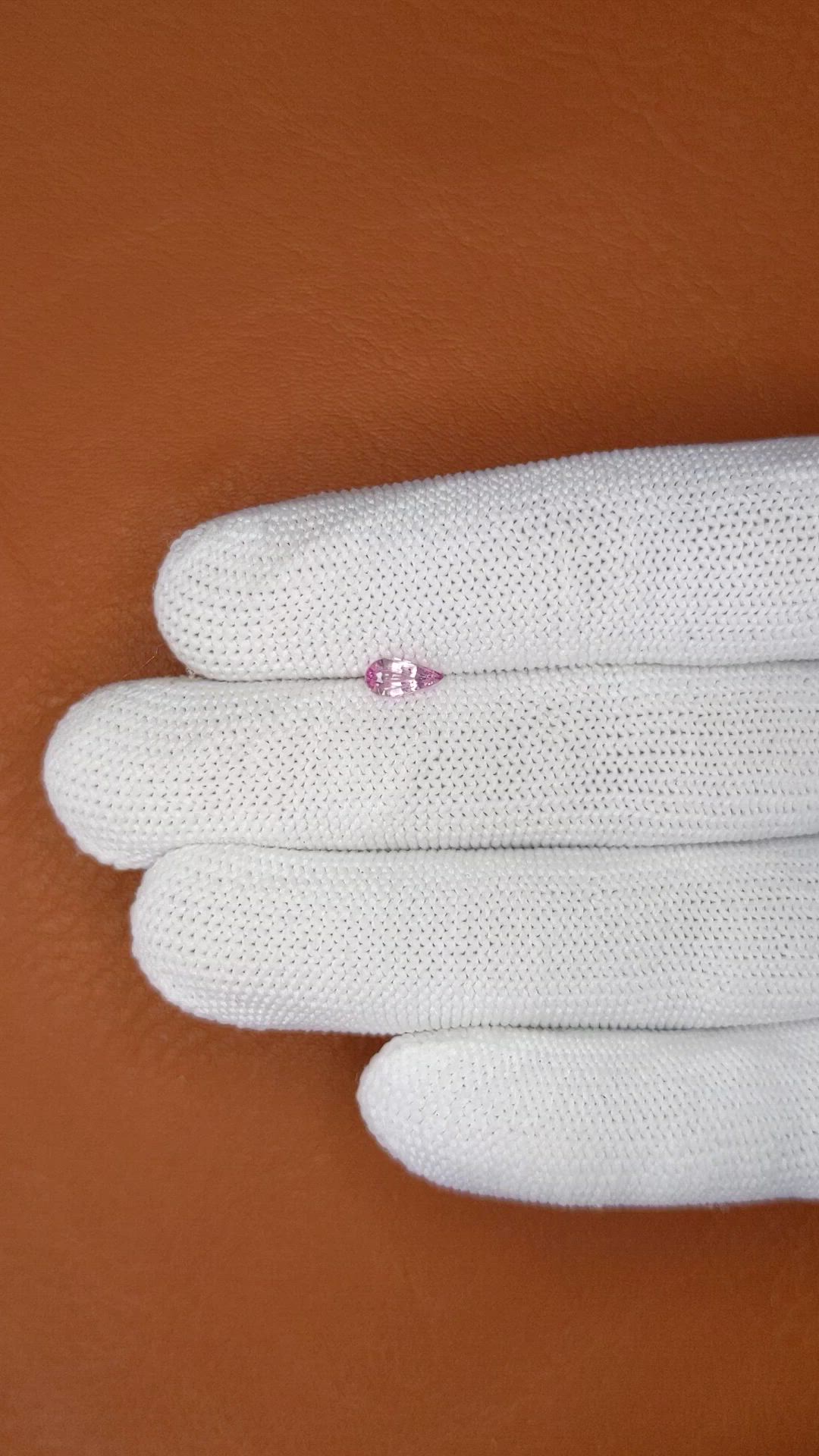 0.52 Ct. Purplish Pink Sapphire from Ceylon (Sri Lanka) Size Video