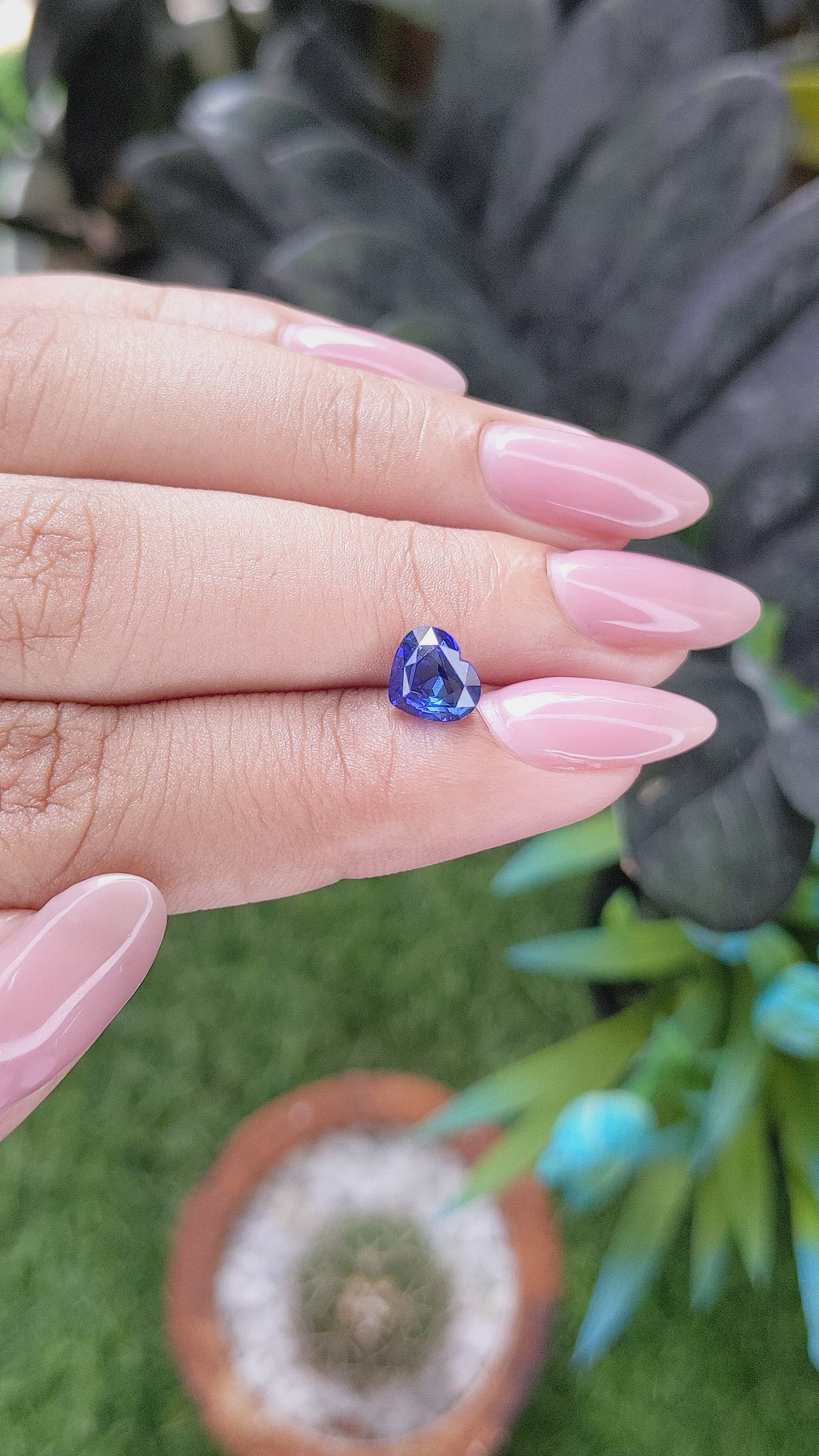 1.55 Ct. Blue Sapphire from Ceylon (Sri Lanka) Size Video