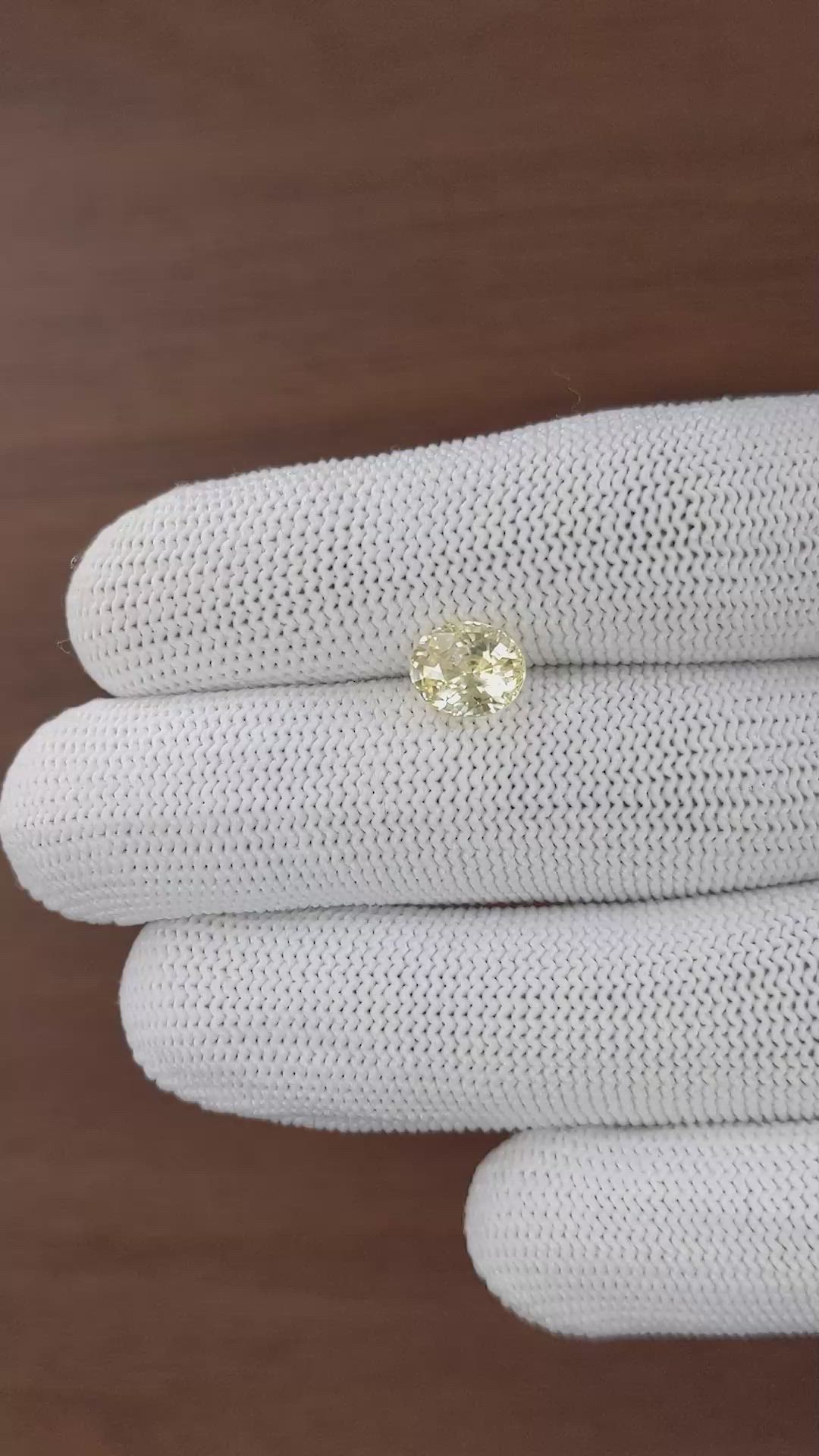 2.48 Ct. Yellow Sapphire from Ceylon (Sri Lanka) Size Video