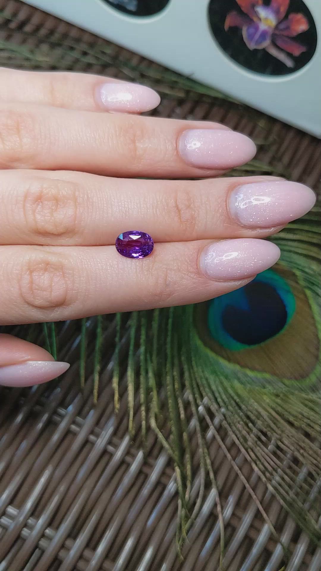 2.05 Ct. Pinkish Purple Sapphire from Madagascar Size Video