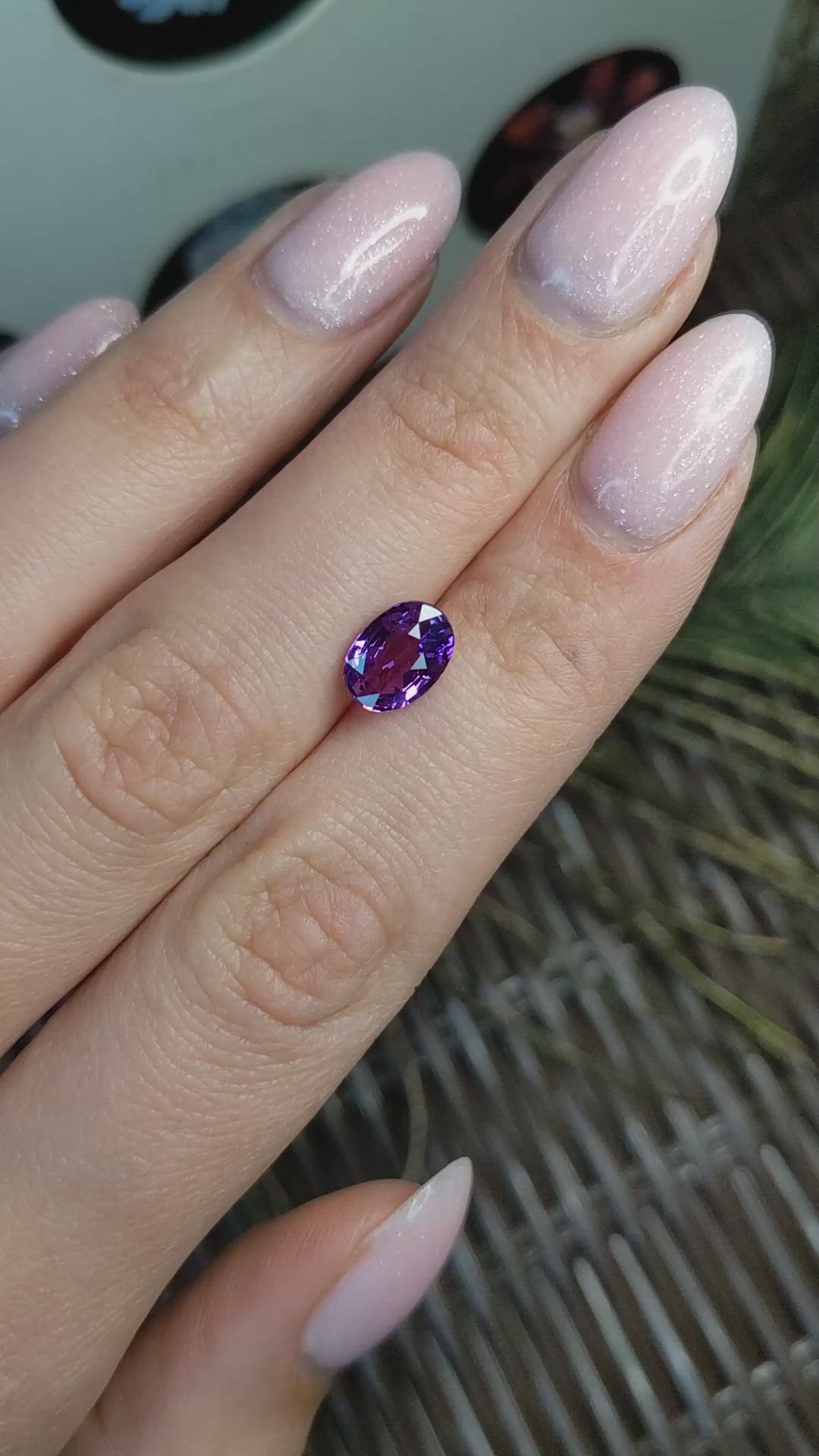 2.05 Ct. Pinkish Purple Sapphire from Madagascar Size Video