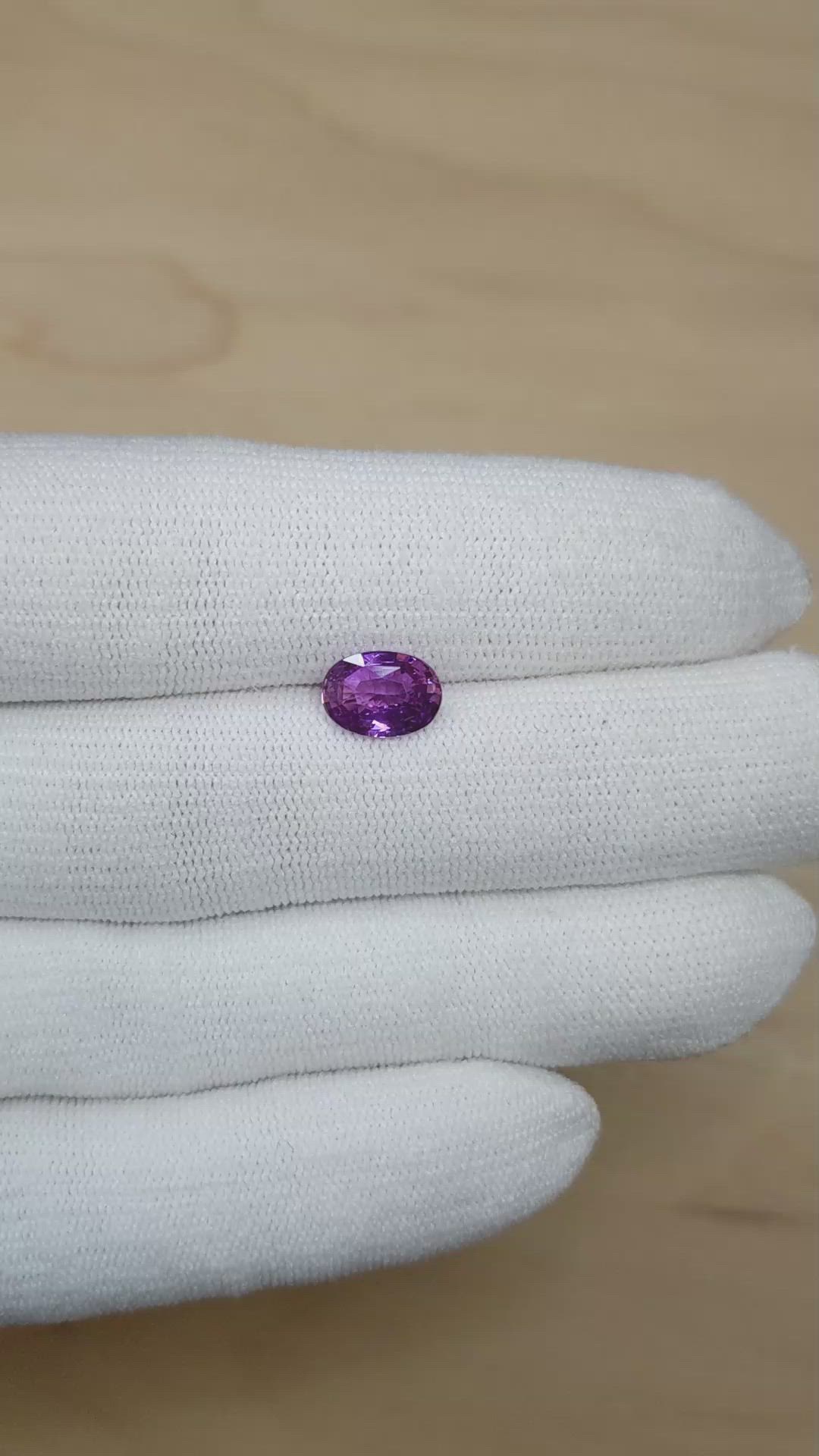 2.05 Ct. Pinkish Purple Sapphire from Madagascar Size Video