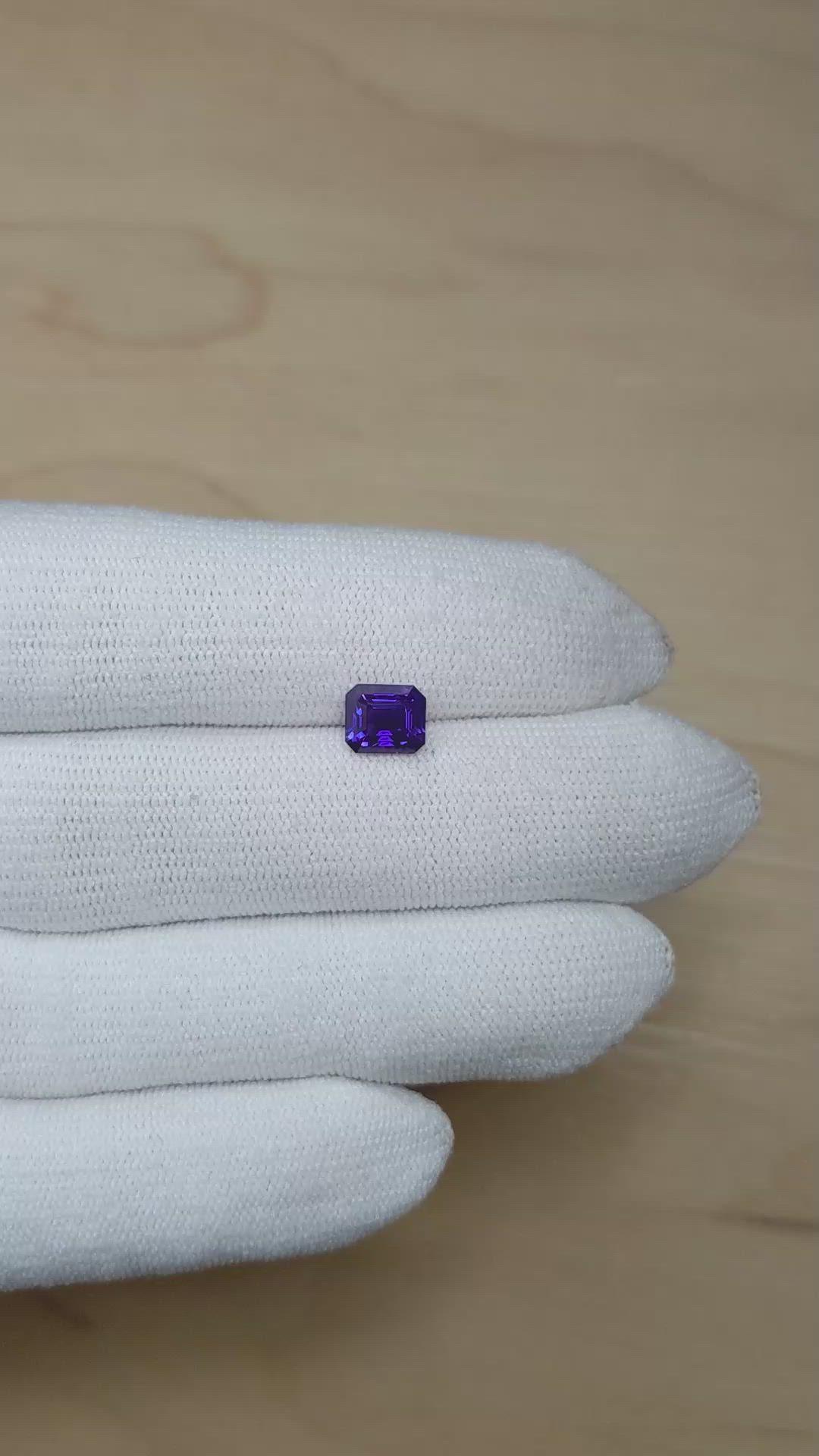 1.77 Ct. Bluish Purple Sapphire from Madagascar Size Video