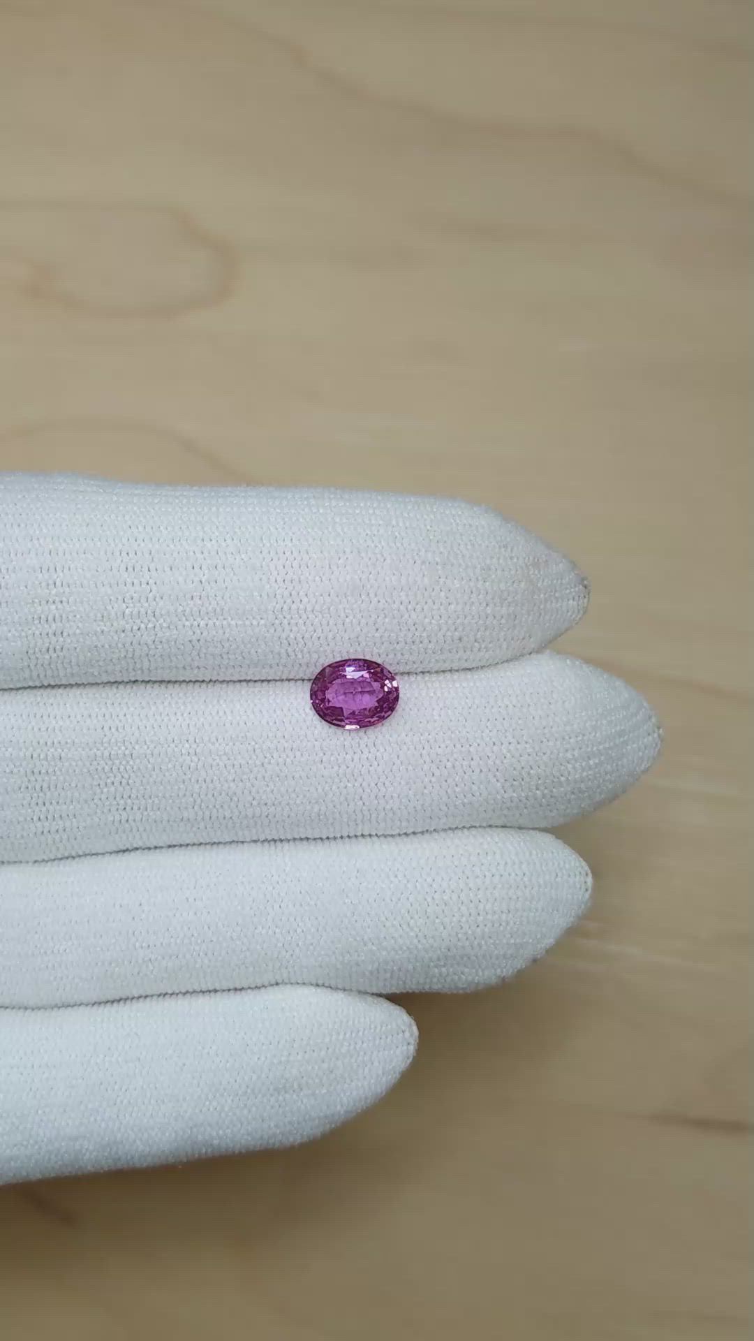 1.50 Ct. Purplish Pink Sapphire from Madagascar Size Video