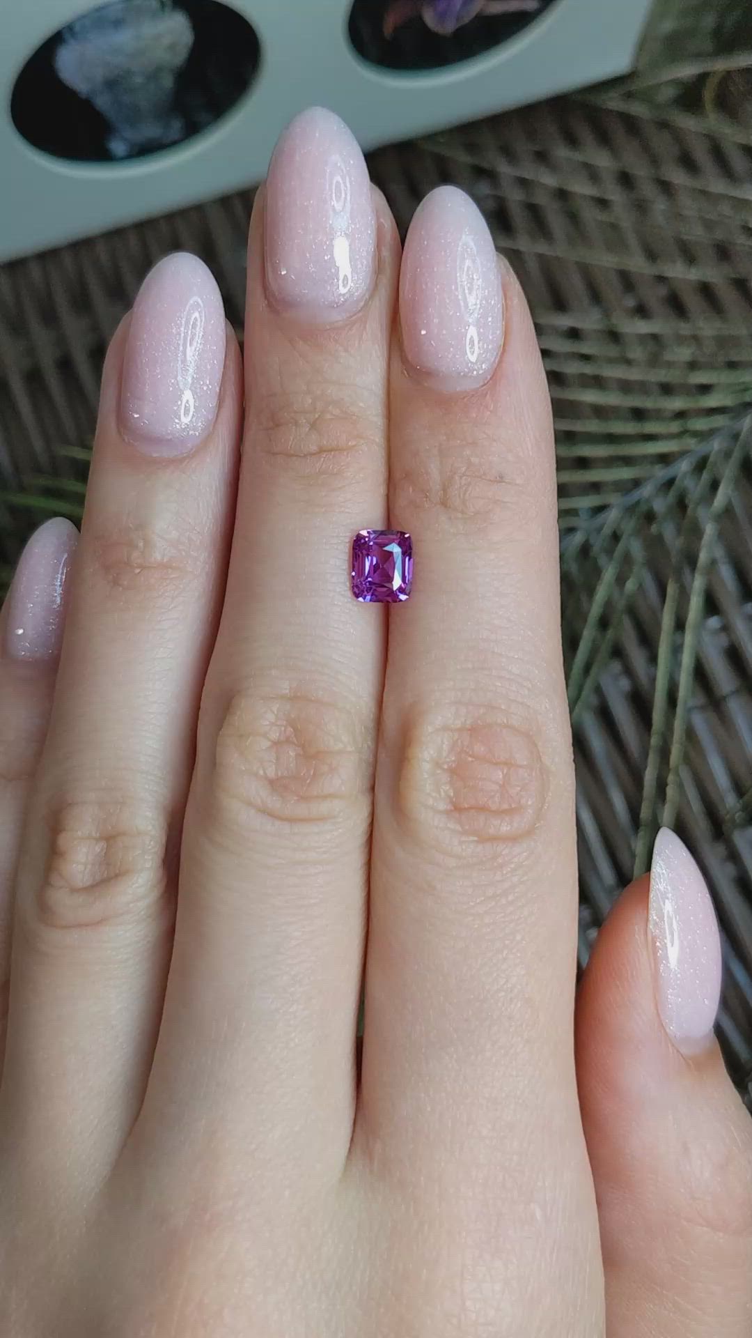 1.38 Ct. Pinkish Purple Sapphire from Madagascar Size Video