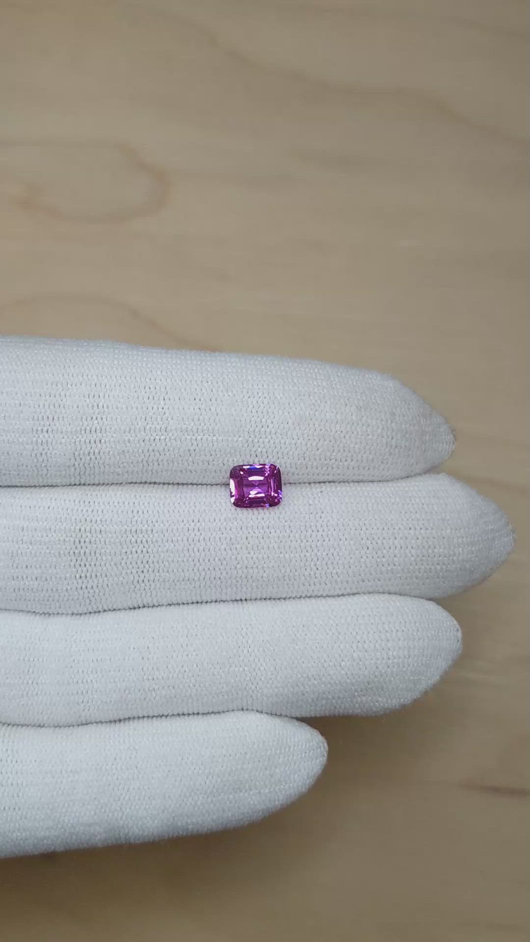 1.38 Ct. Pinkish Purple Sapphire from Madagascar Size Video