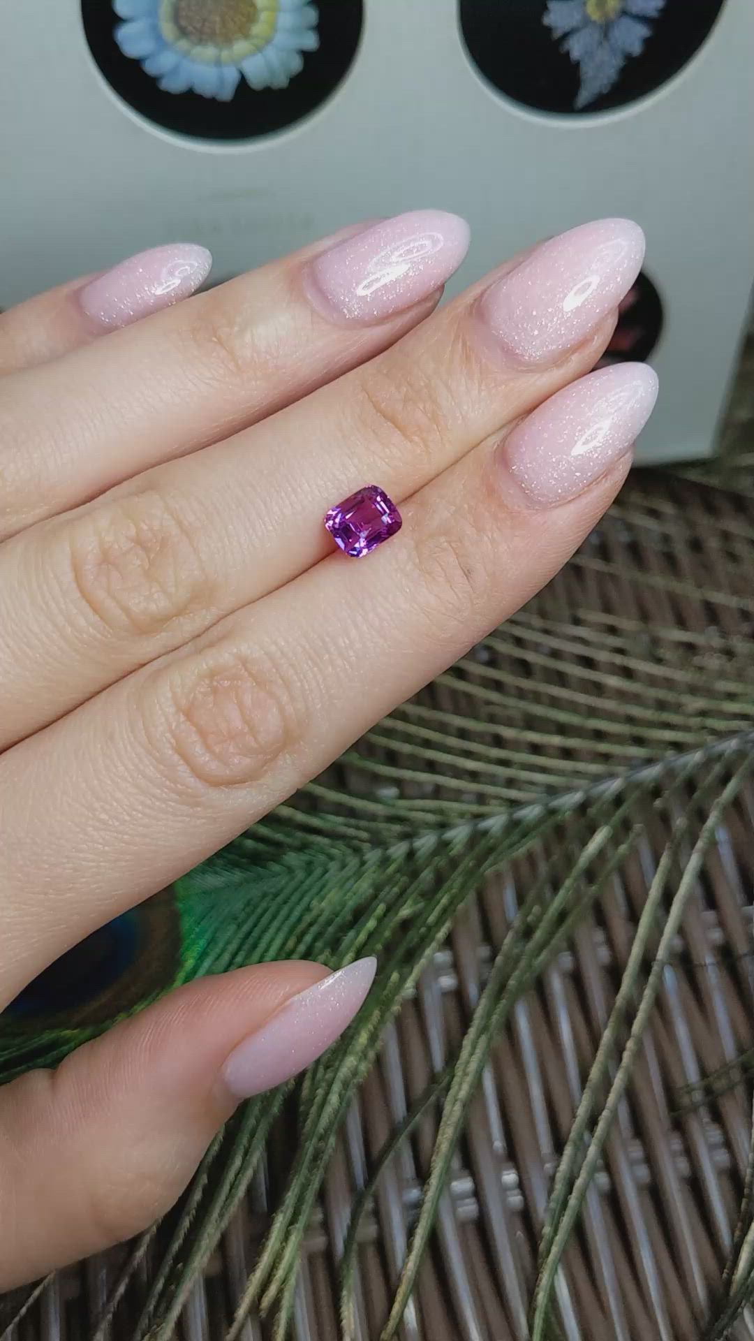 1.38 Ct. Pinkish Purple Sapphire from Madagascar Size Video