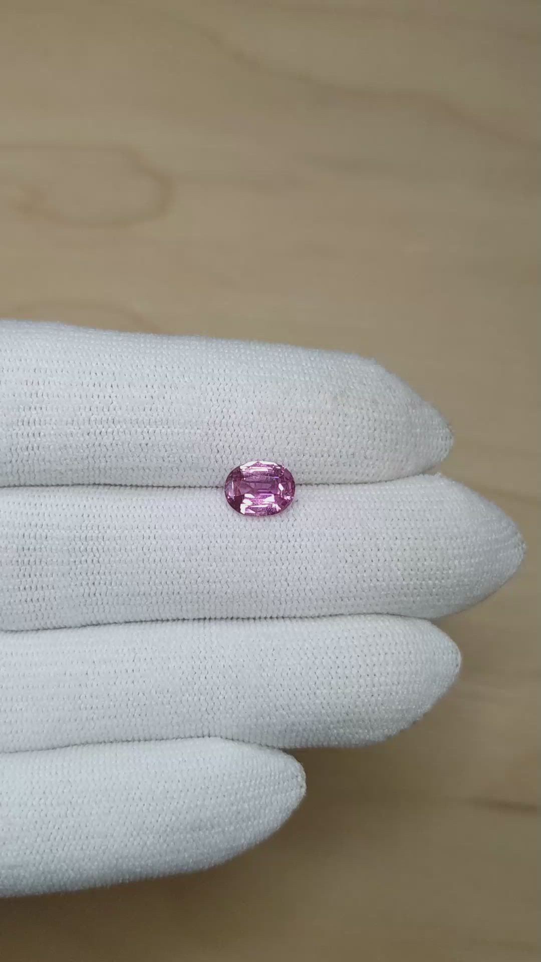 1.57 Ct. Purplish Pink Sapphire from Madagascar Size Video