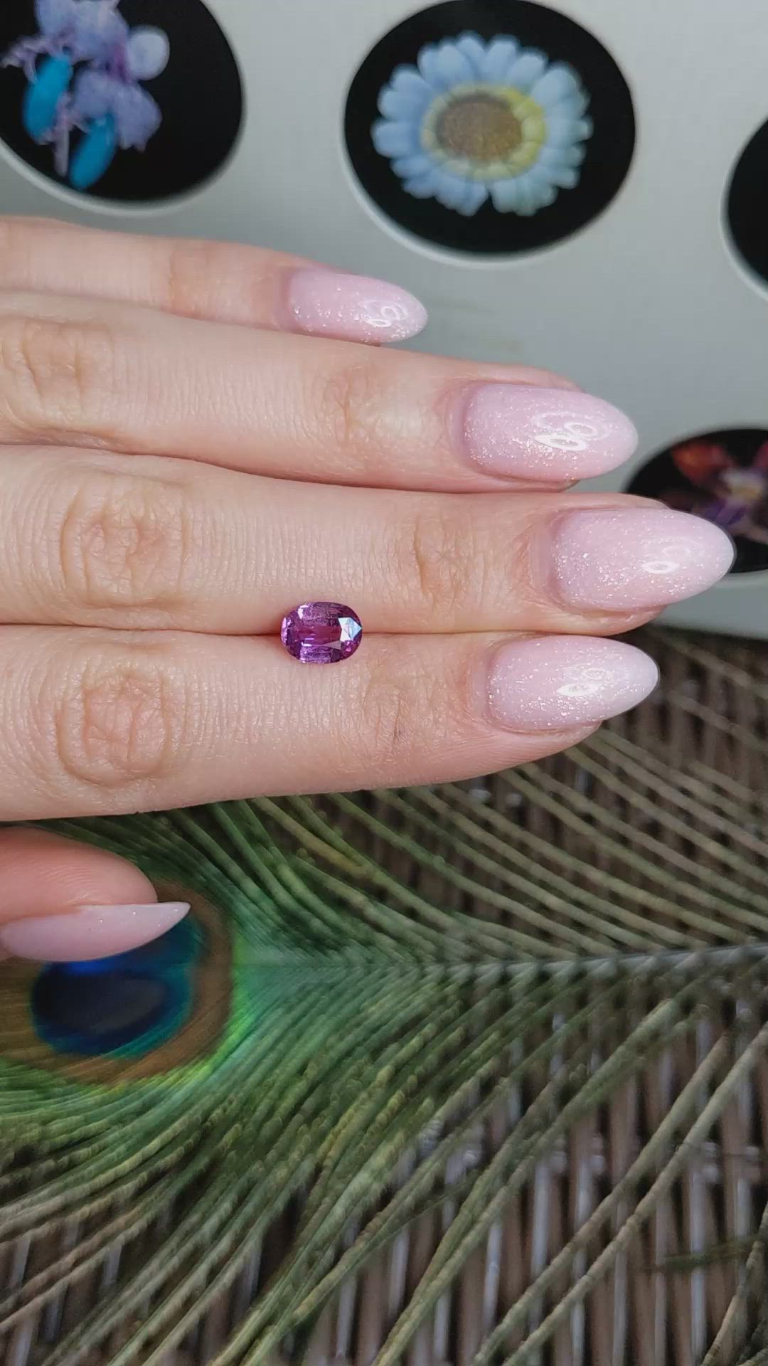 1.57 Ct. Purplish Pink Sapphire from Madagascar Size Video
