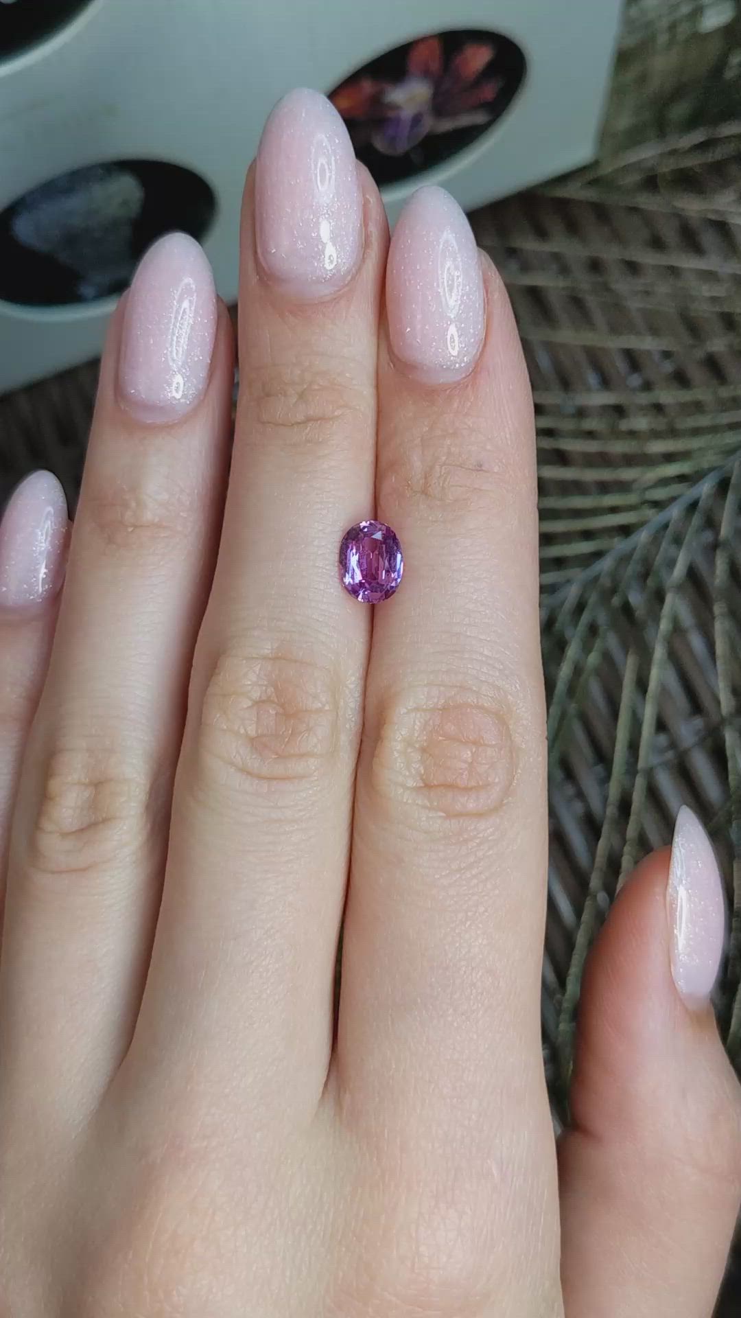 1.57 Ct. Purplish Pink Sapphire from Madagascar Size Video