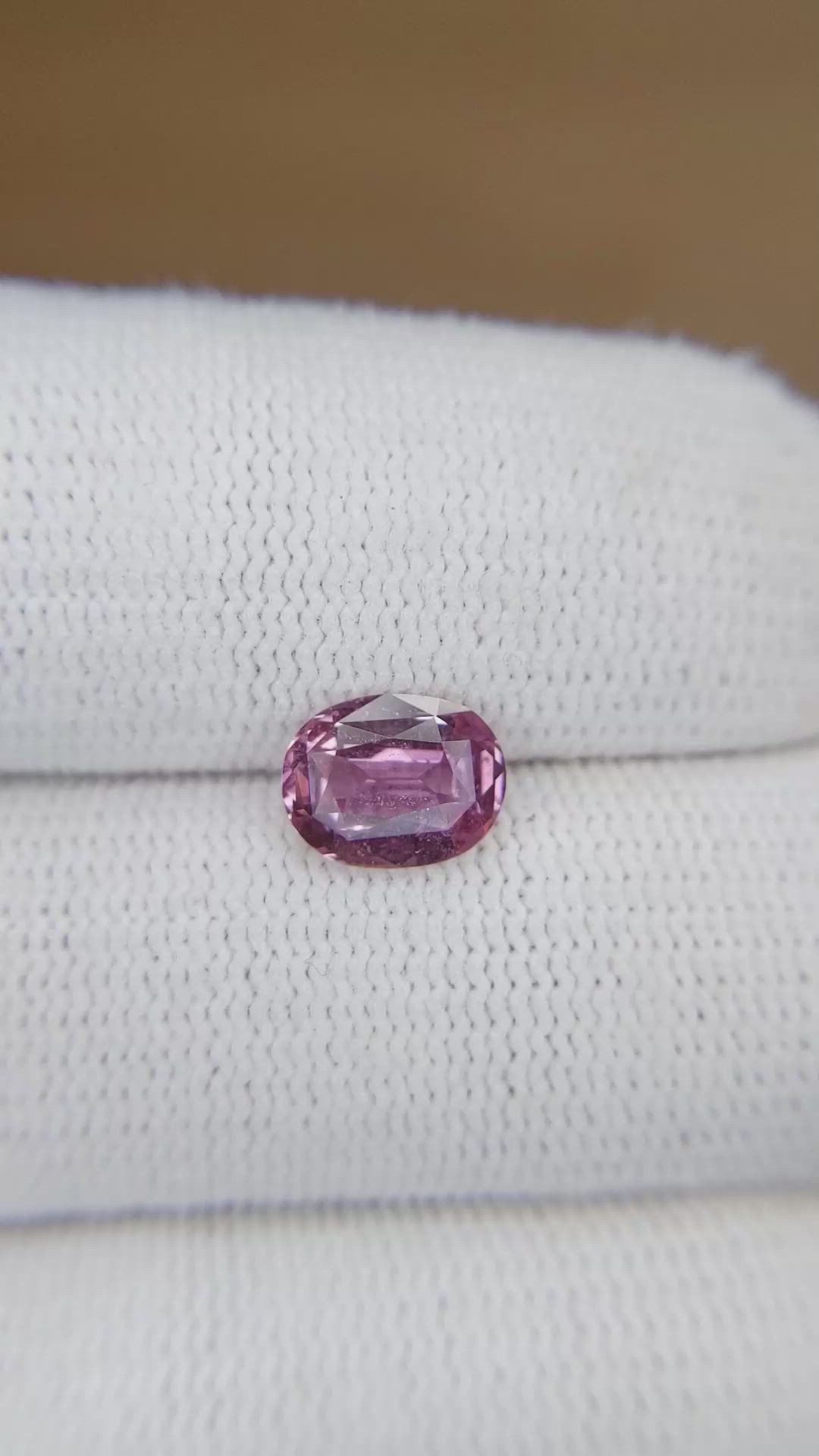 1.57 Ct. Purplish Pink Sapphire from Madagascar Size Video