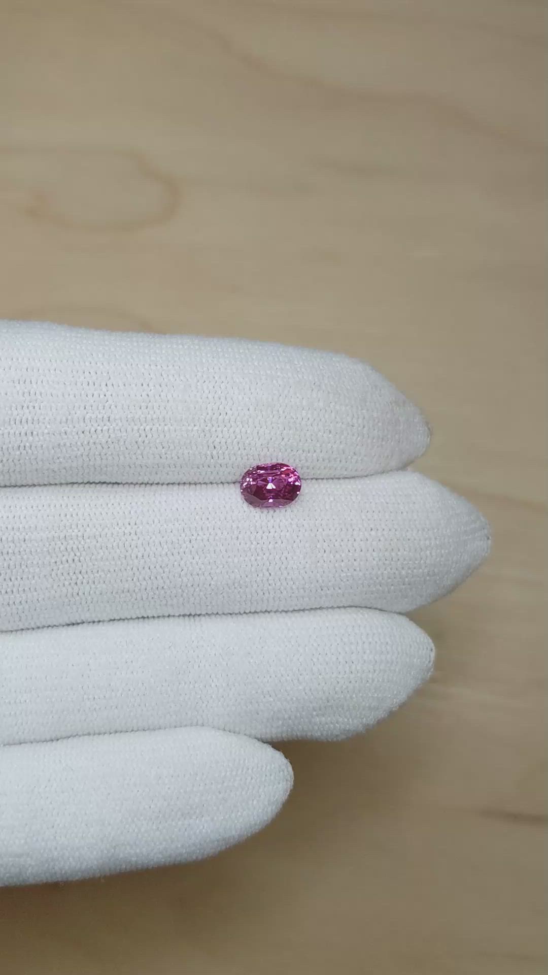 1.55 Ct. Purplish Pink Sapphire from Madagascar Size Video