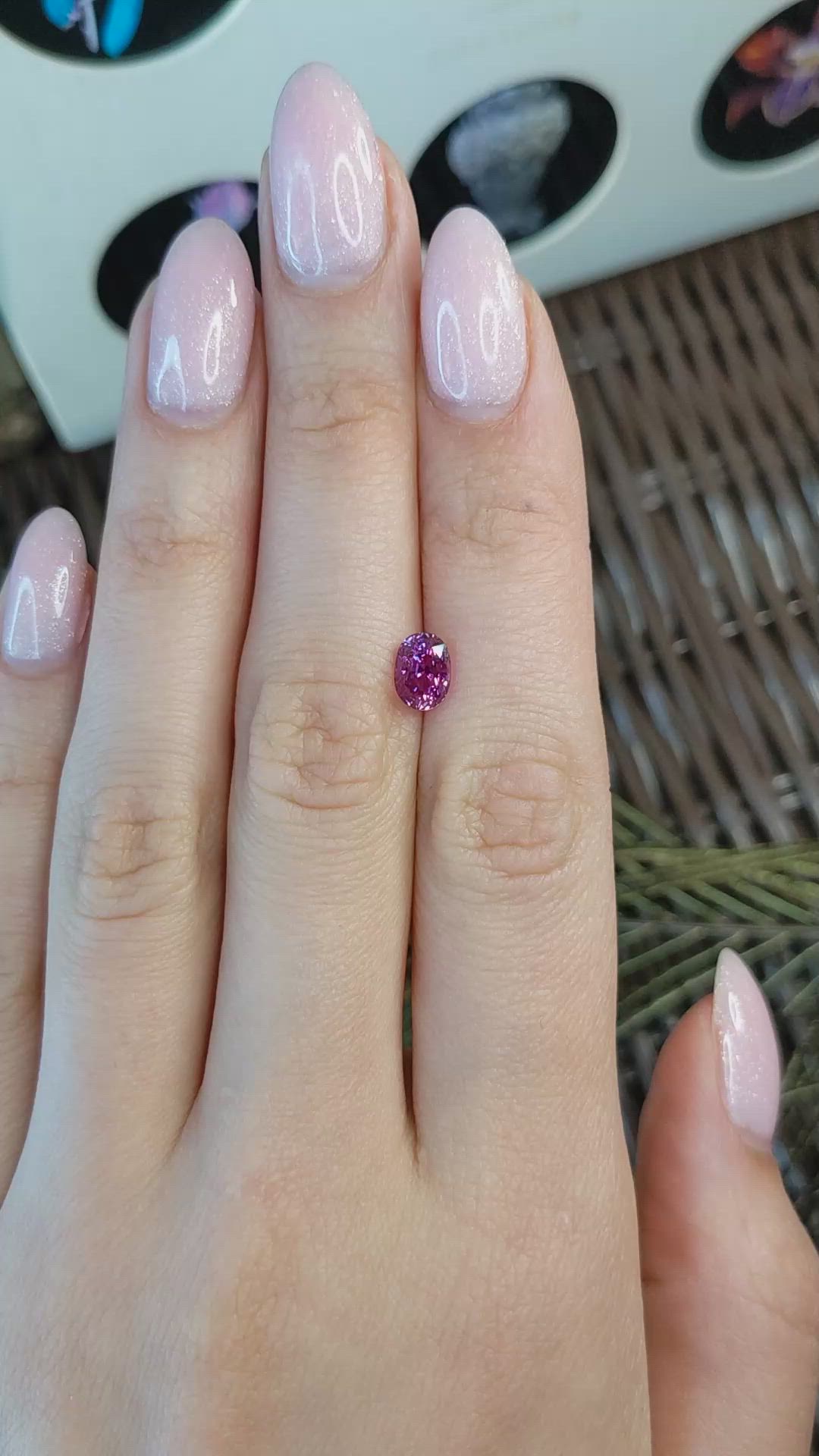 1.55 Ct. Purplish Pink Sapphire from Madagascar Size Video