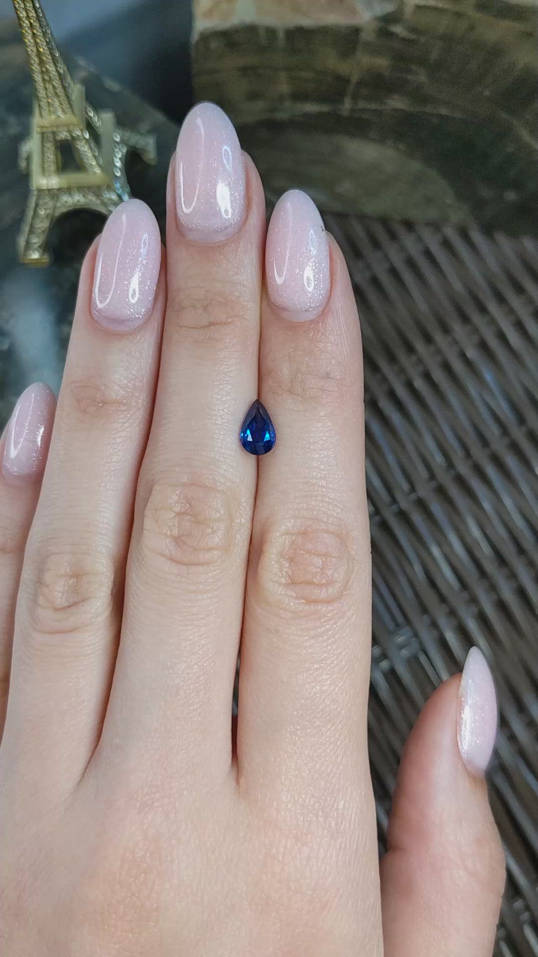 1.37 Ct. Blue Sapphire from Ceylon (Sri Lanka) Size Video