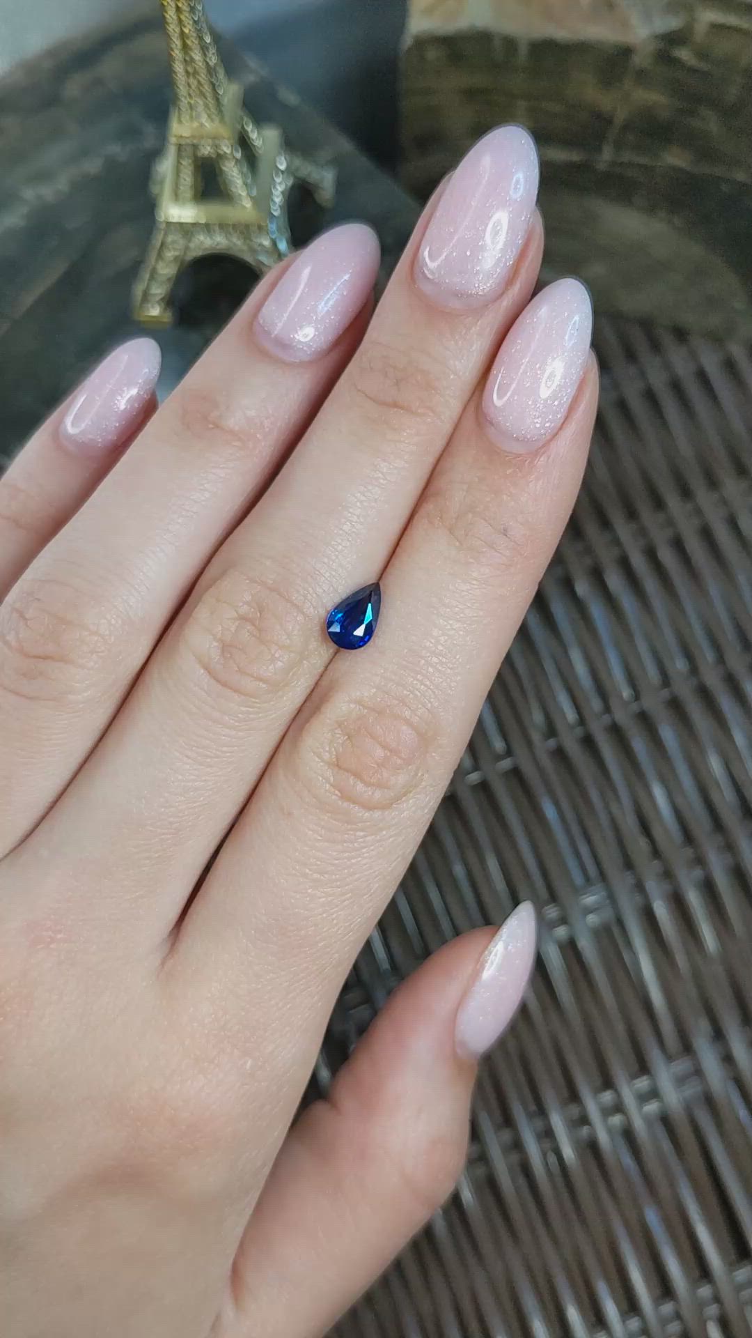 1.37 Ct. Blue Sapphire from Ceylon (Sri Lanka) Size Video