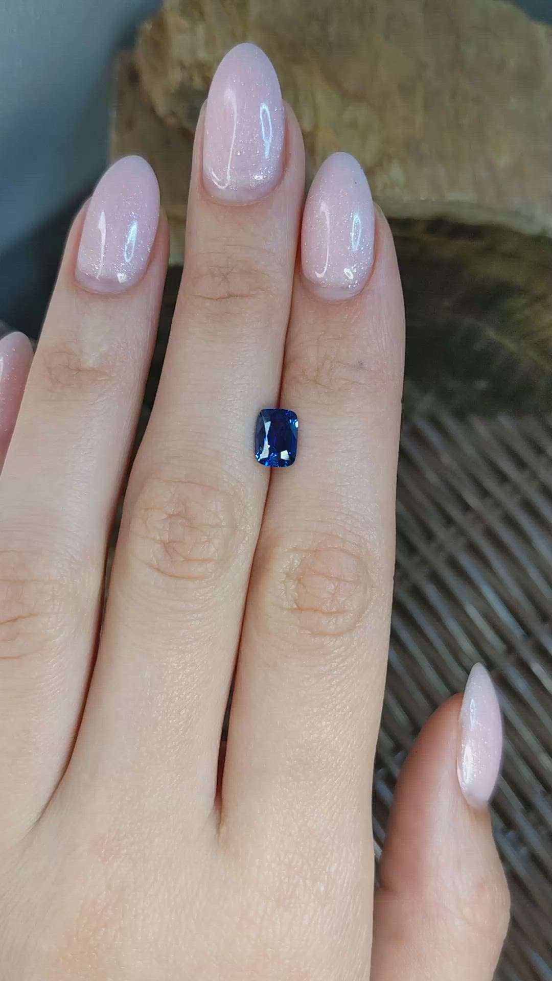 1.47 Ct. Blue Sapphire from Ceylon (Sri Lanka) Size Video