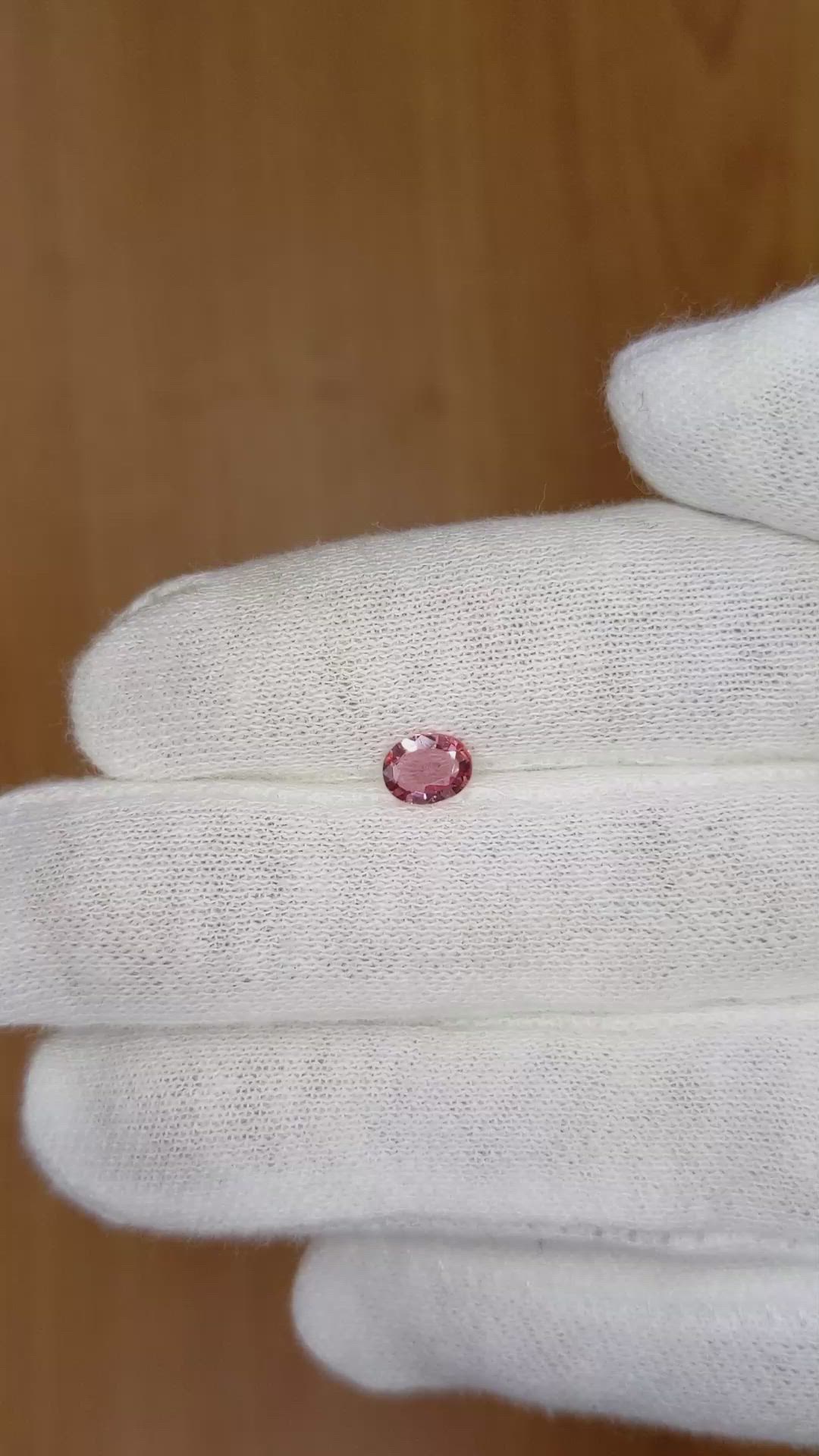 0.48 Ct. Reddish Pink Sapphire from Ceylon (Sri Lanka) Size Video