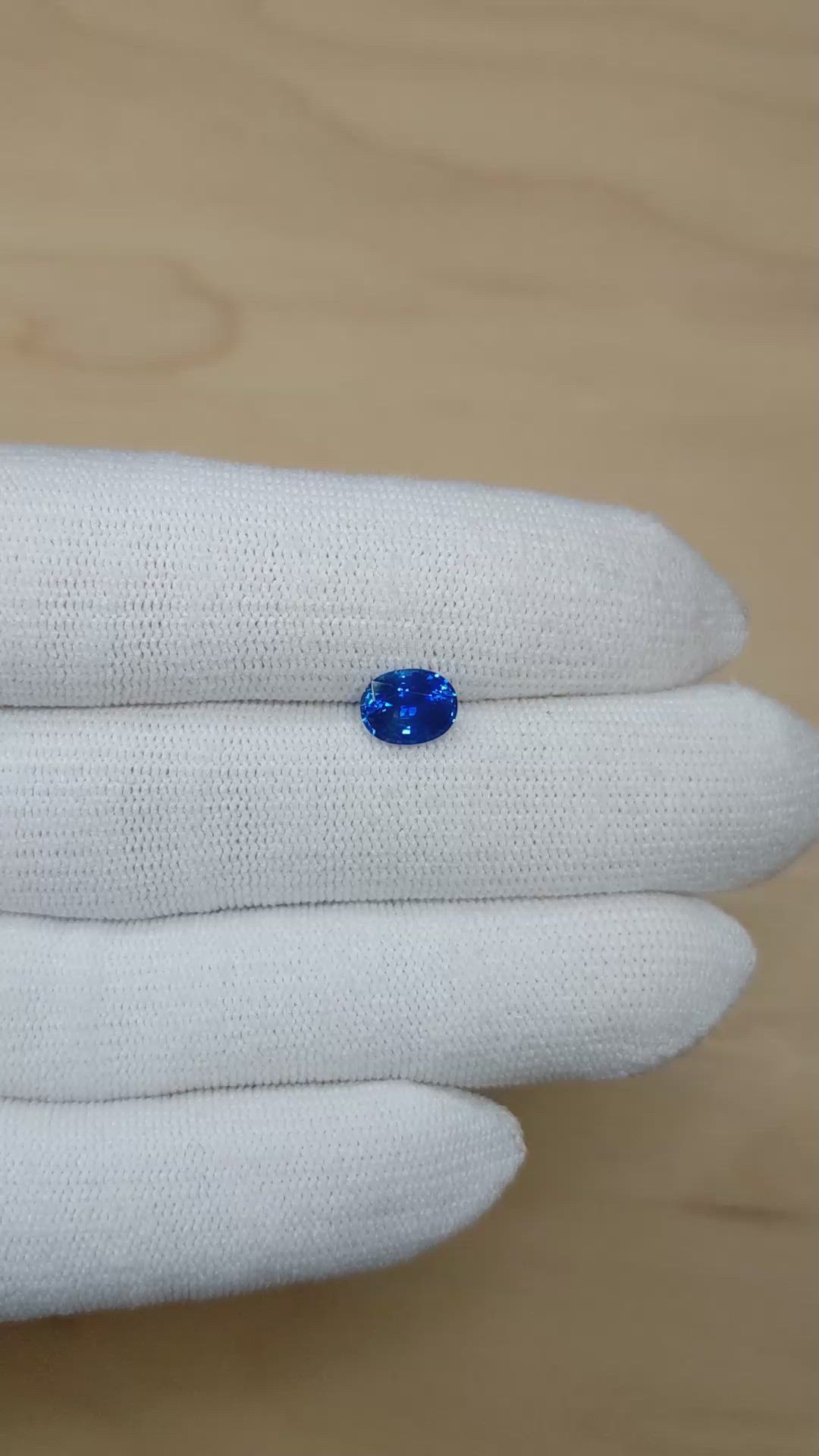 1.72 Ct. Blue Sapphire from Ceylon (Sri Lanka) Size Video