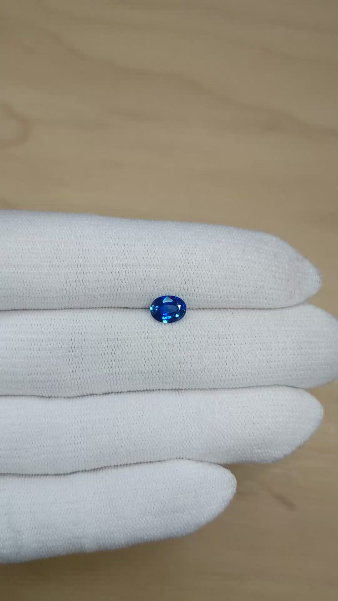 1.09 Ct. Blue Sapphire from Ceylon (Sri Lanka) Size Video
