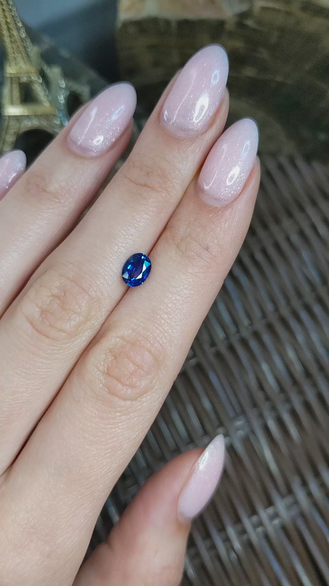 1.09 Ct. Blue Sapphire from Ceylon (Sri Lanka) Size Video
