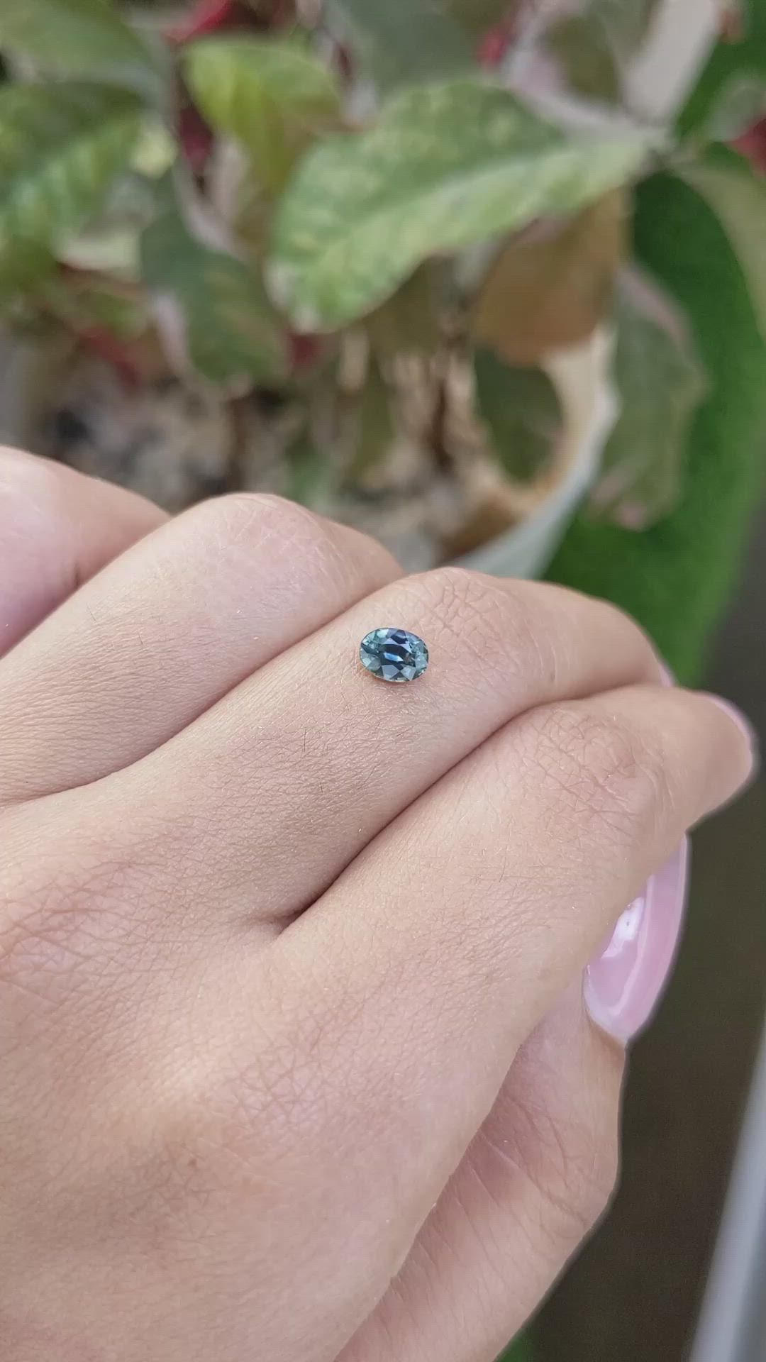 0.65 Ct. Bluish Green Sapphire from Ceylon (Sri Lanka) Size Video