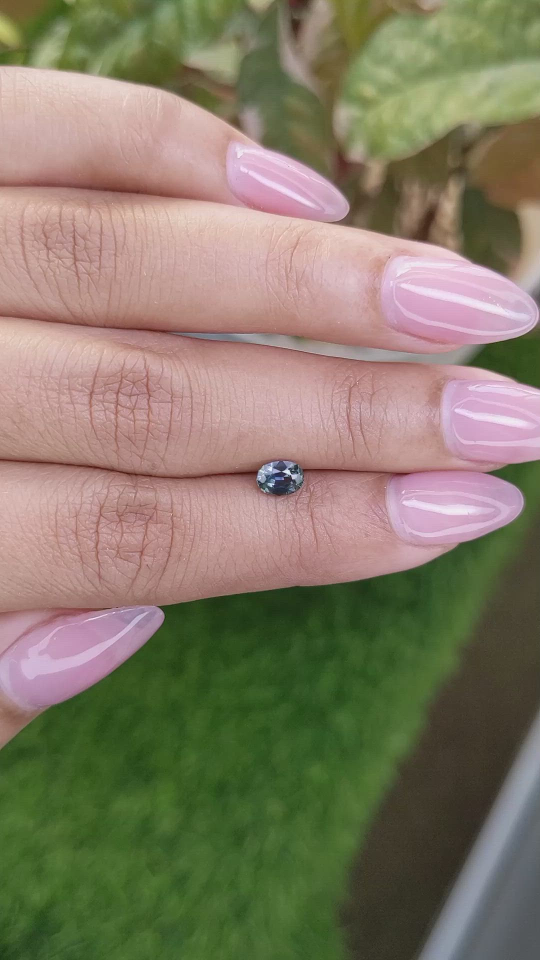 0.65 Ct. Bluish Green Sapphire from Ceylon (Sri Lanka) Size Video