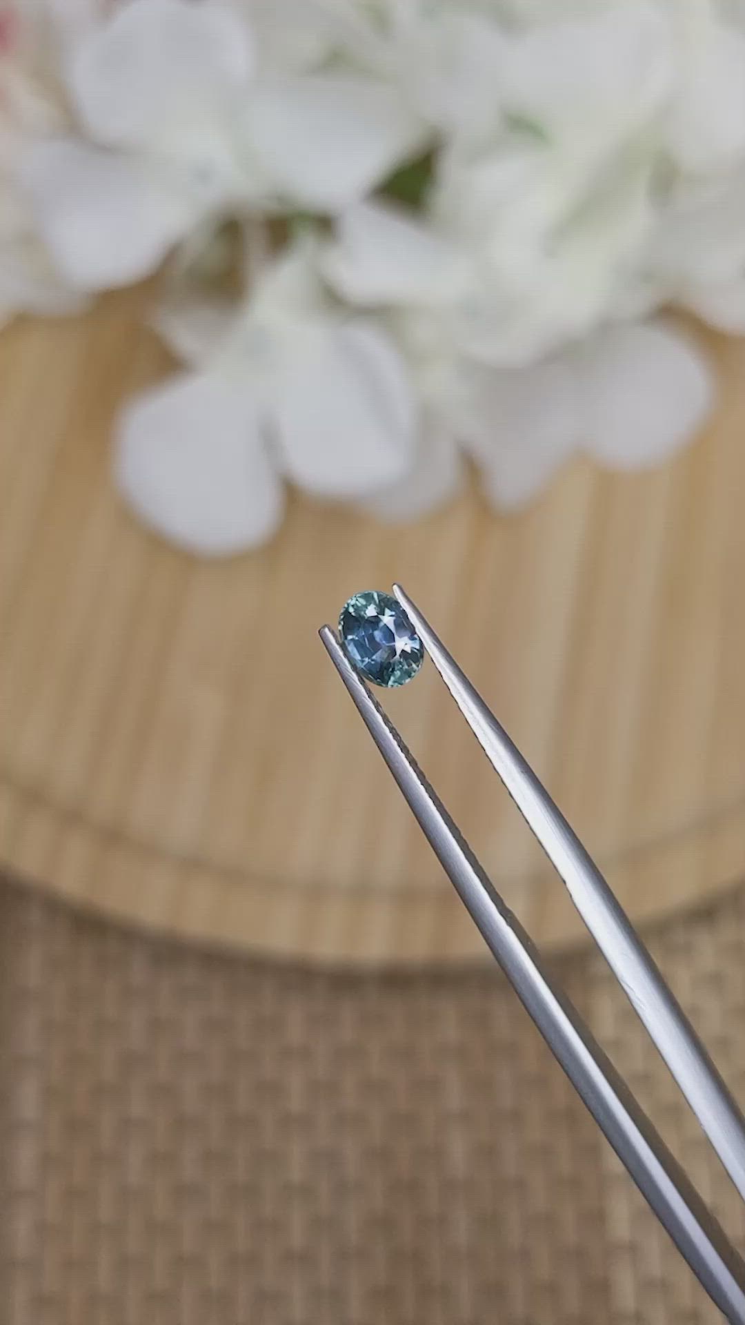 0.65 Ct. Bluish Green Sapphire from Ceylon (Sri Lanka) Size Video