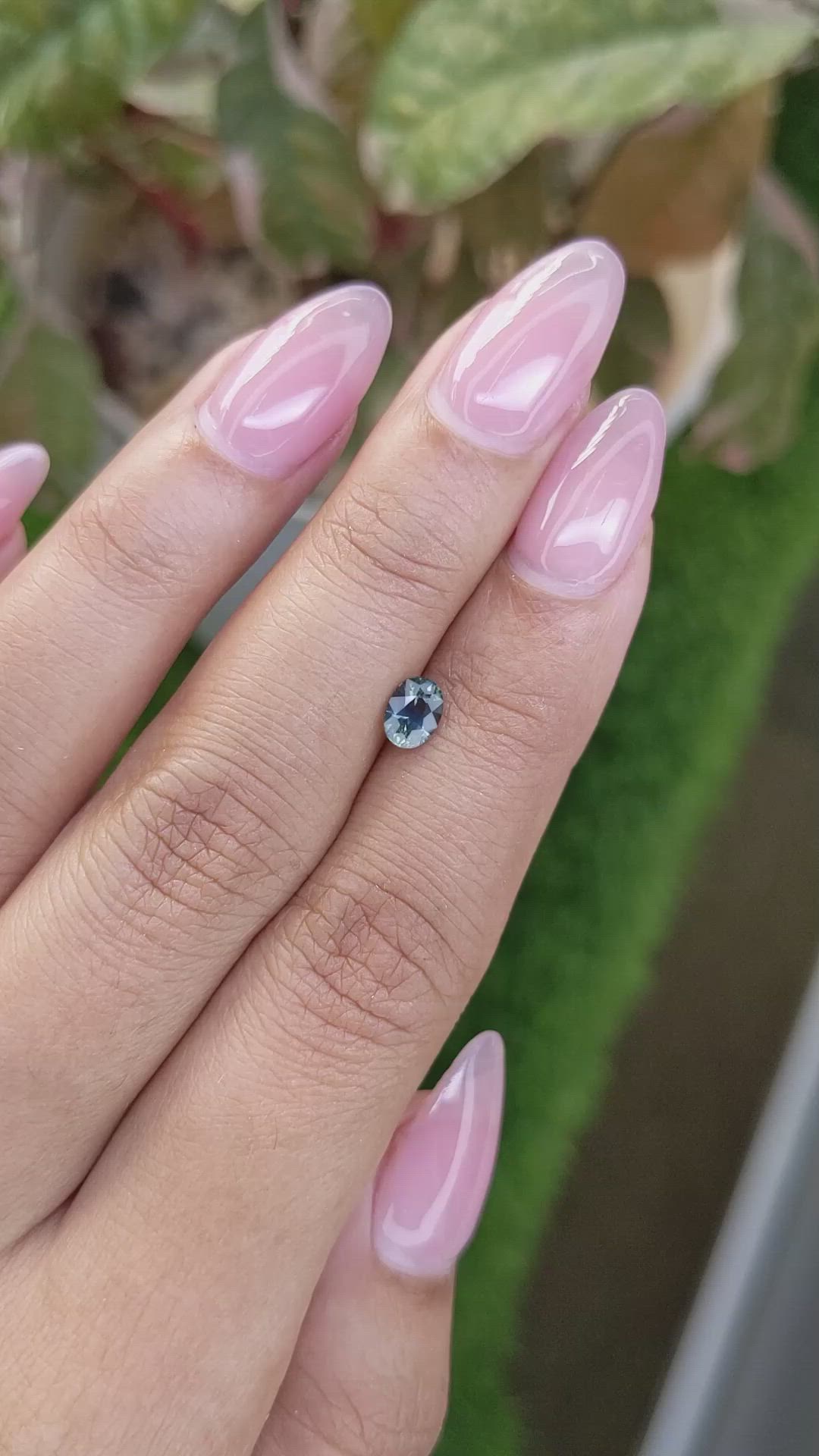 0.65 Ct. Bluish Green Sapphire from Ceylon (Sri Lanka) Size Video