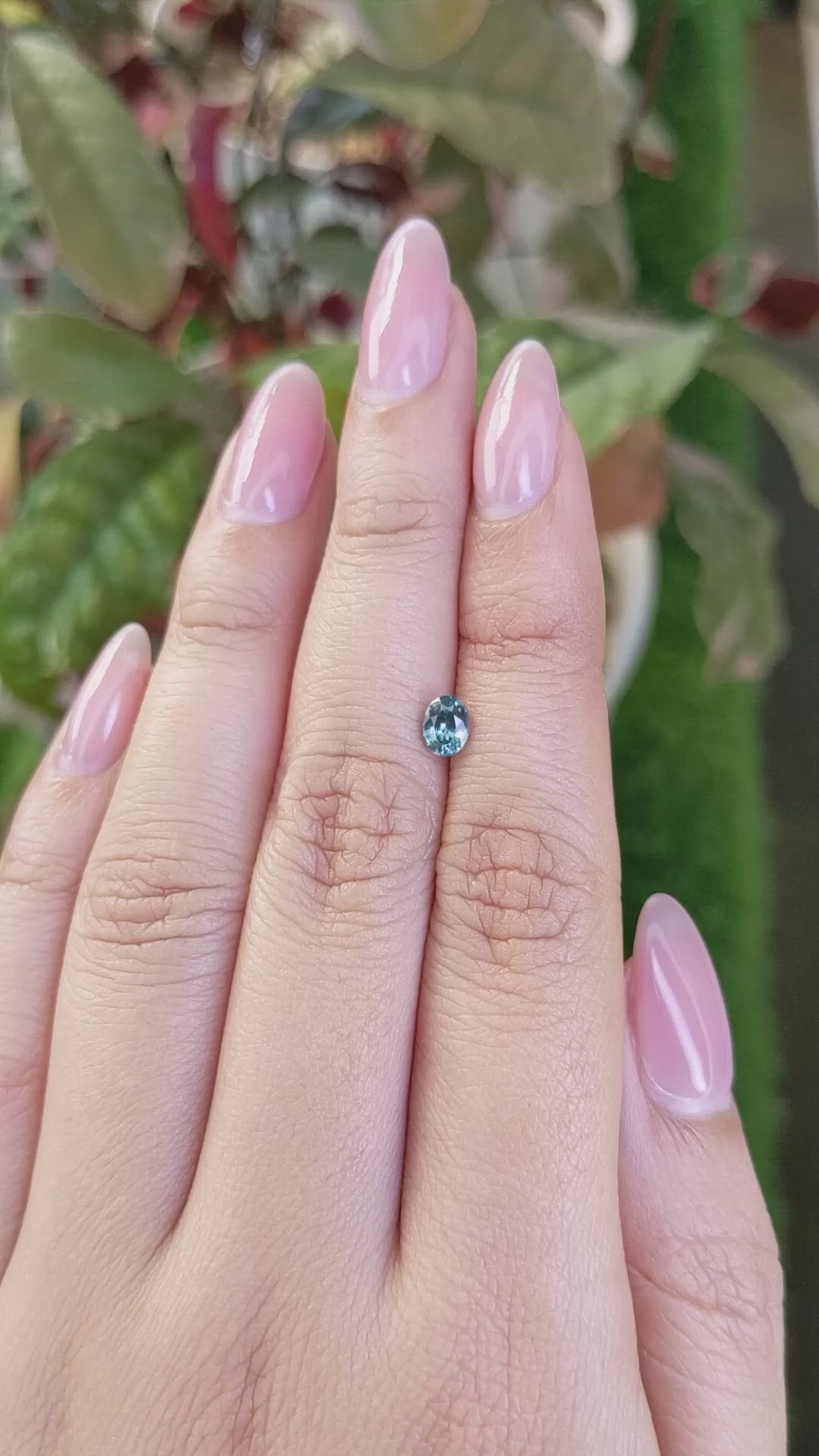 0.58 Ct. Bluish Green Sapphire from Ceylon (Sri Lanka) Size Video