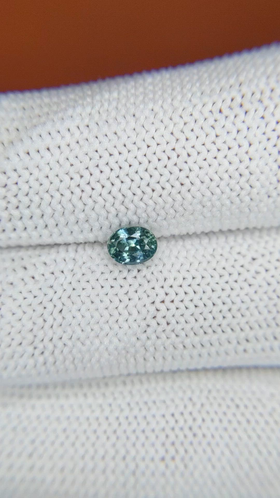 0.58 Ct. Bluish Green Sapphire from Ceylon (Sri Lanka) Size Video