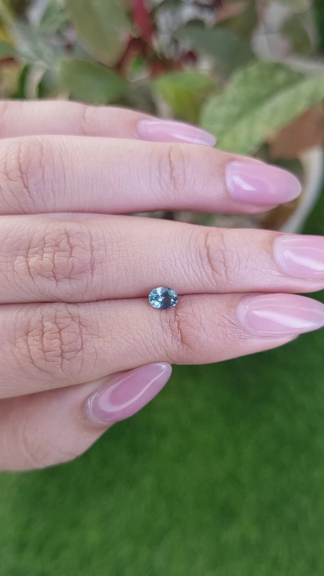 0.58 Ct. Bluish Green Sapphire from Ceylon (Sri Lanka) Size Video