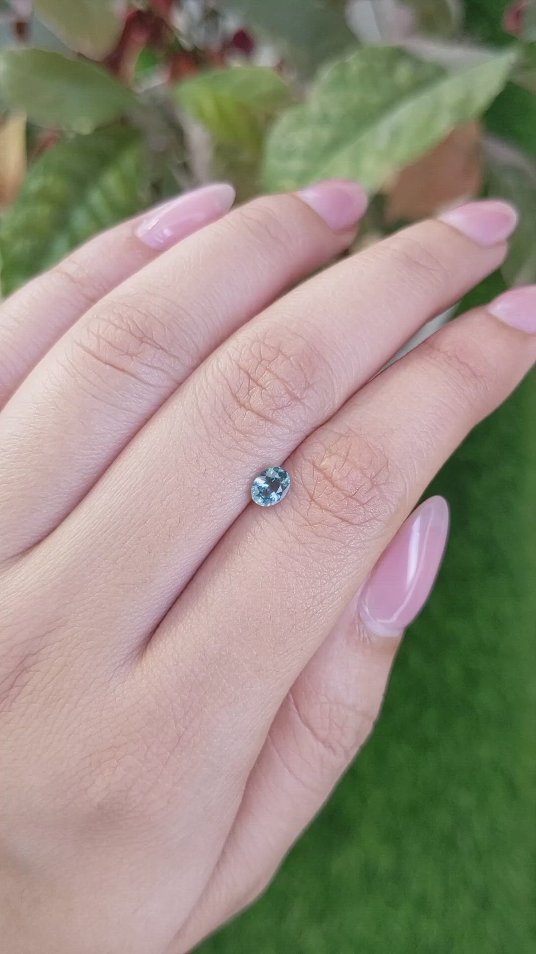 0.58 Ct. Bluish Green Sapphire from Ceylon (Sri Lanka) Size Video