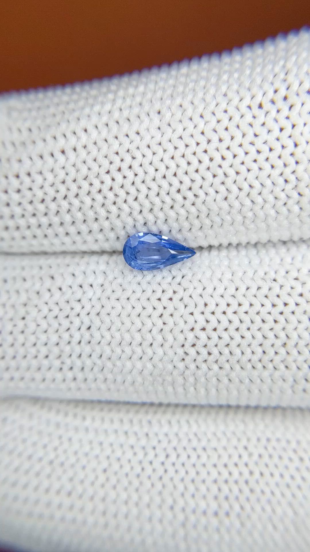 0.39 Ct. Blue Sapphire from Ceylon (Sri Lanka) Size Video